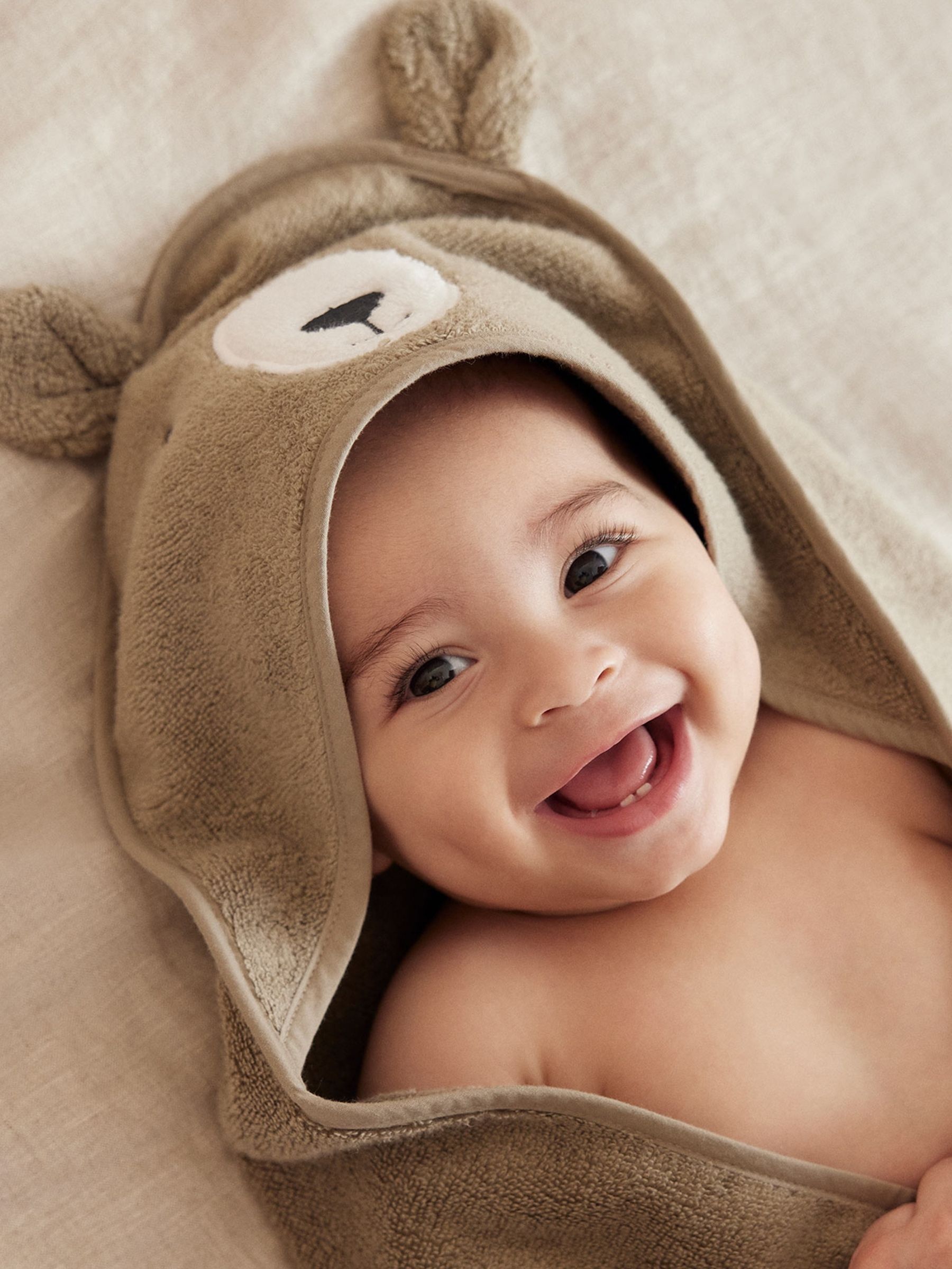 MORI Brown Bear Hooded Towel - Image 1 of 6