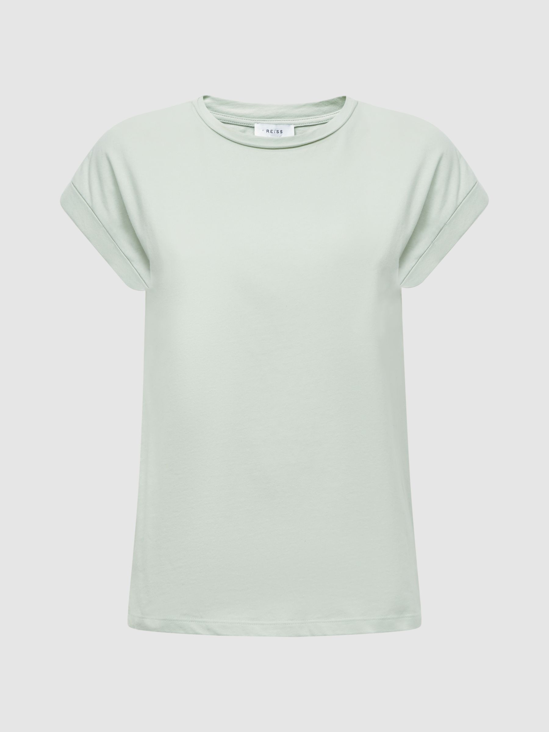 Cotton-Jersey Crew Neck T-Shirt in Mint - Image 7 of 7