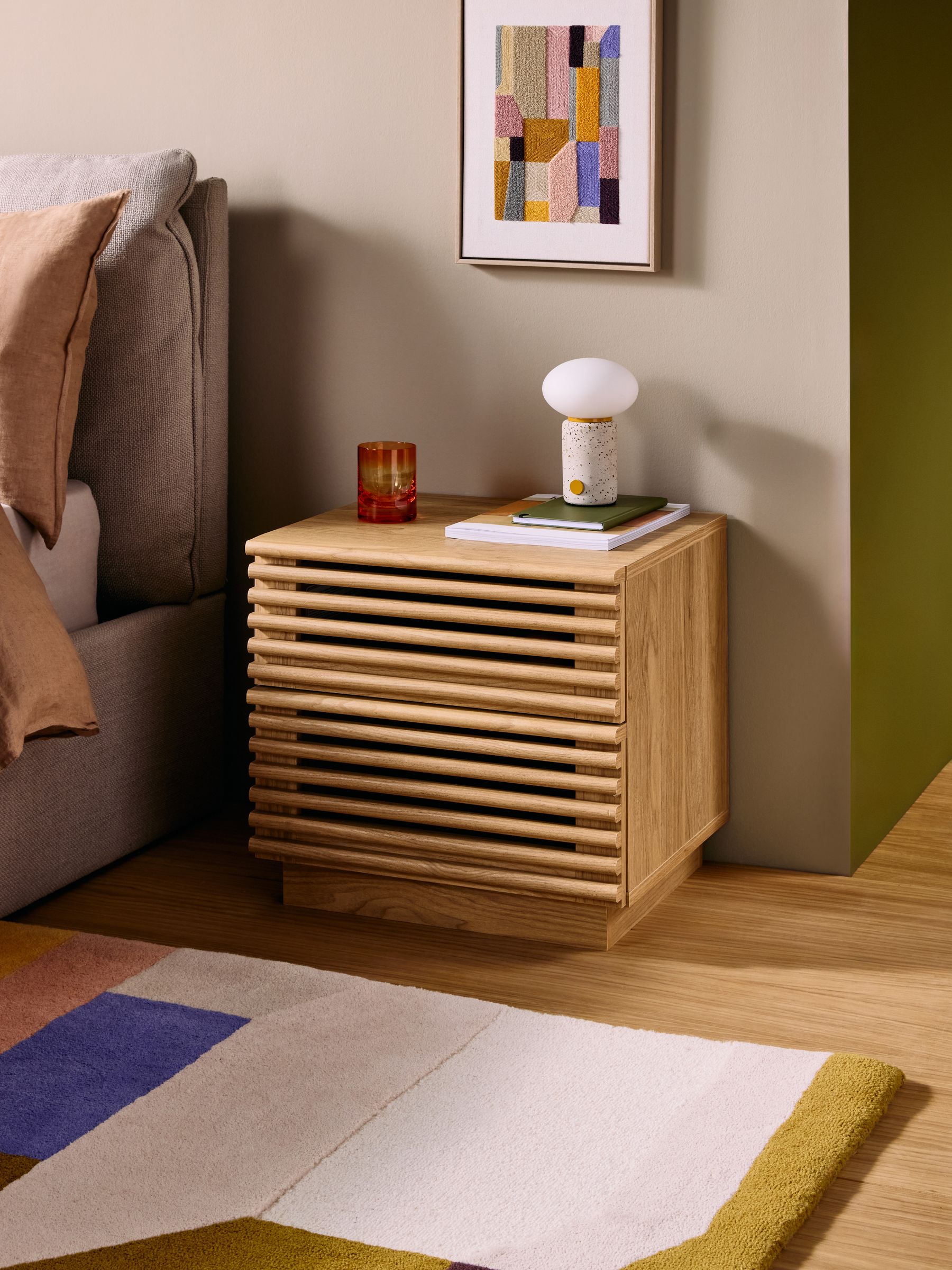 Tulma Bedside Table in Oak Effect - Image 1 of 5