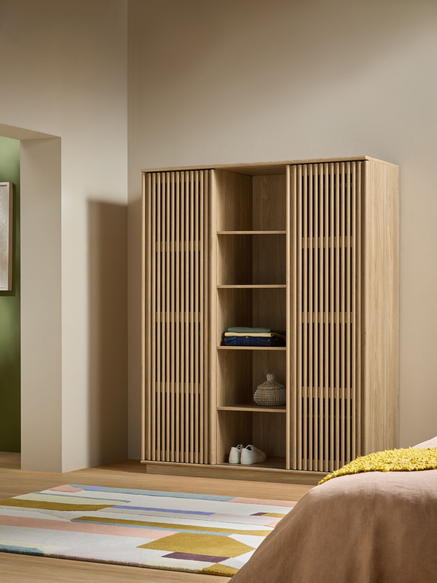 Tulma Sliding Door Triple Wardrobe in Mid Oak Effect - Image 1 of 5