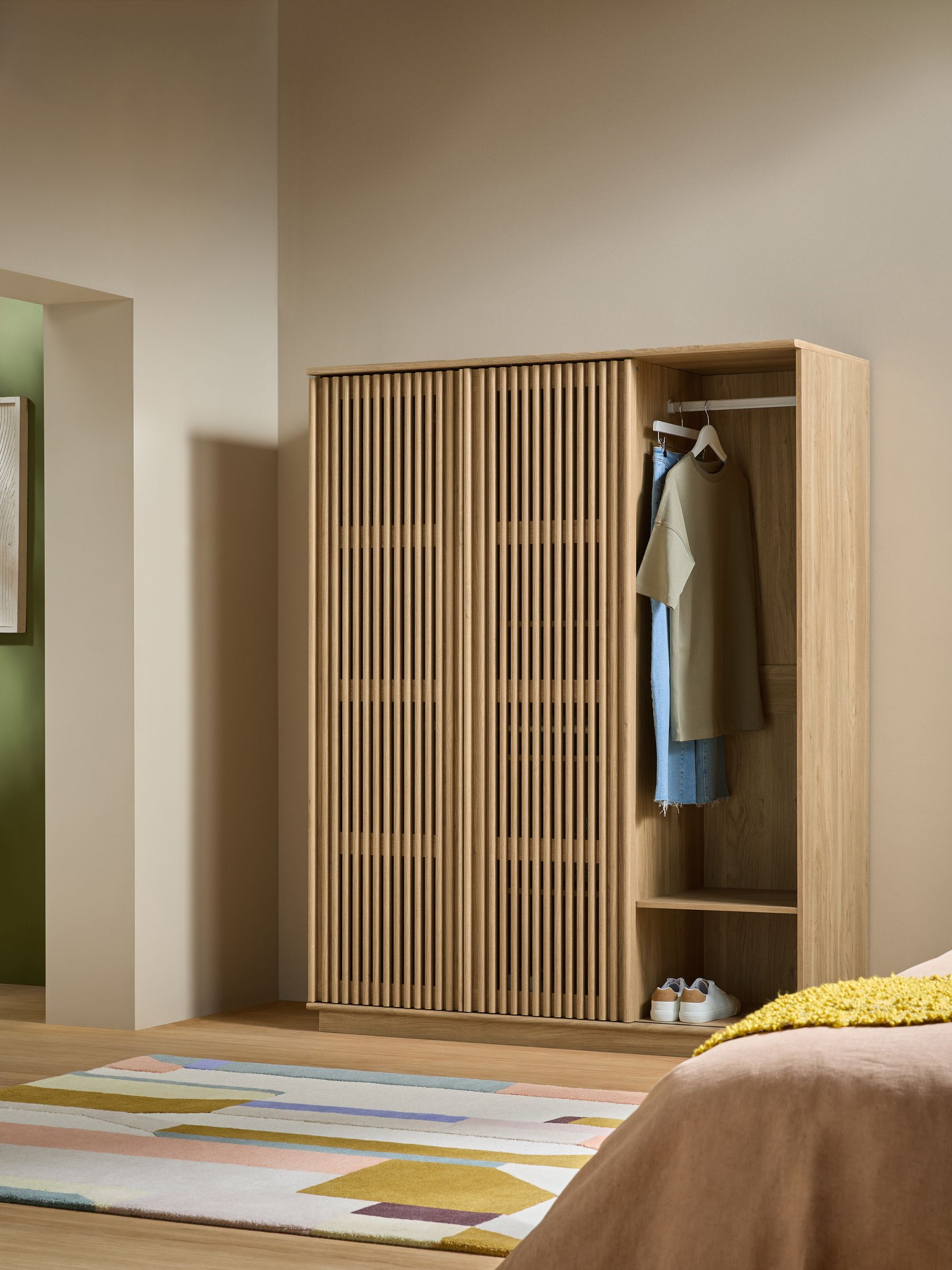 Tulma Sliding Door Triple Wardrobe in Mid Oak Effect - Image 2 of 5