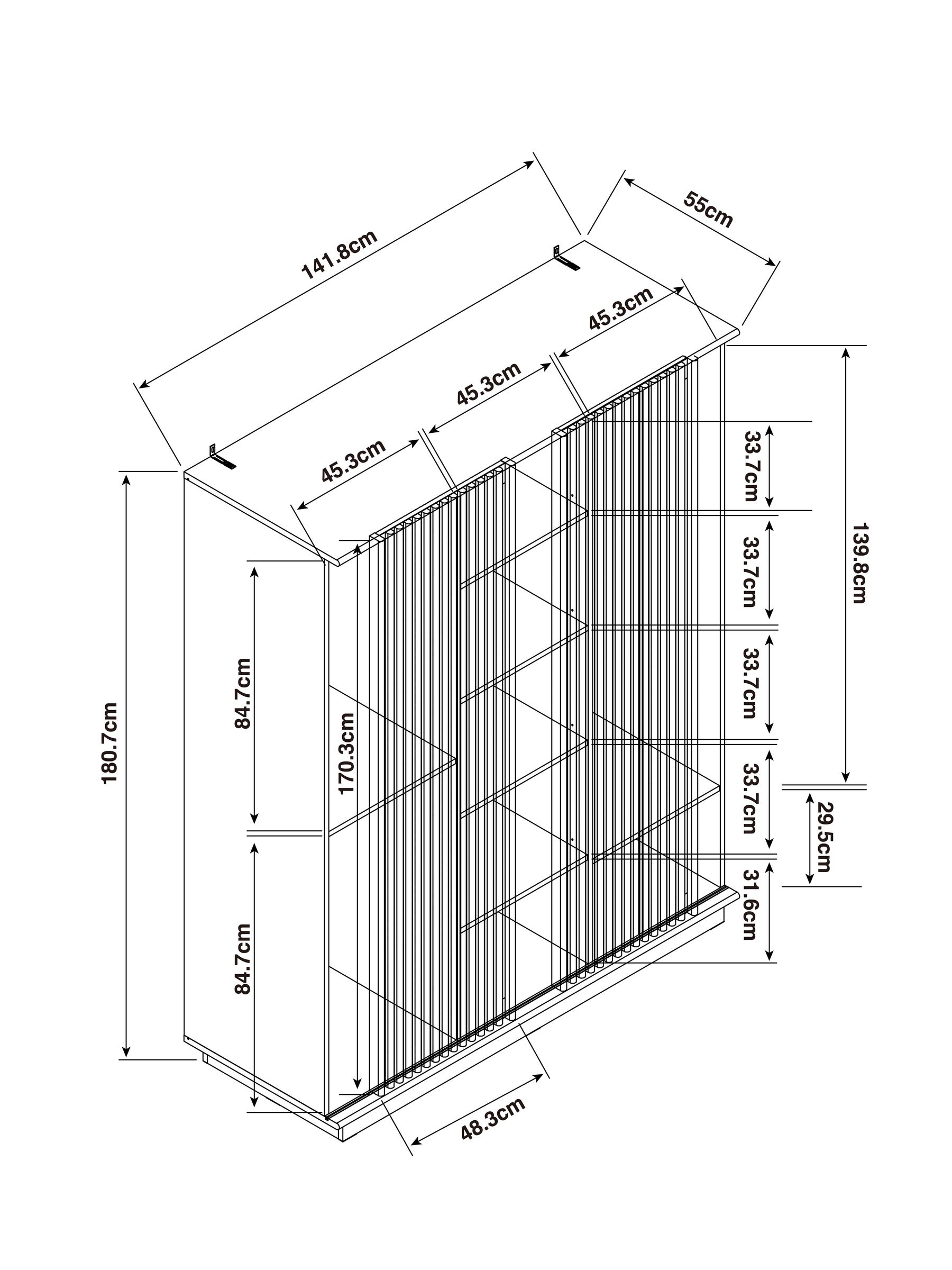 Tulma Sliding Door Triple Wardrobe in Mid Oak Effect - Image 4 of 5