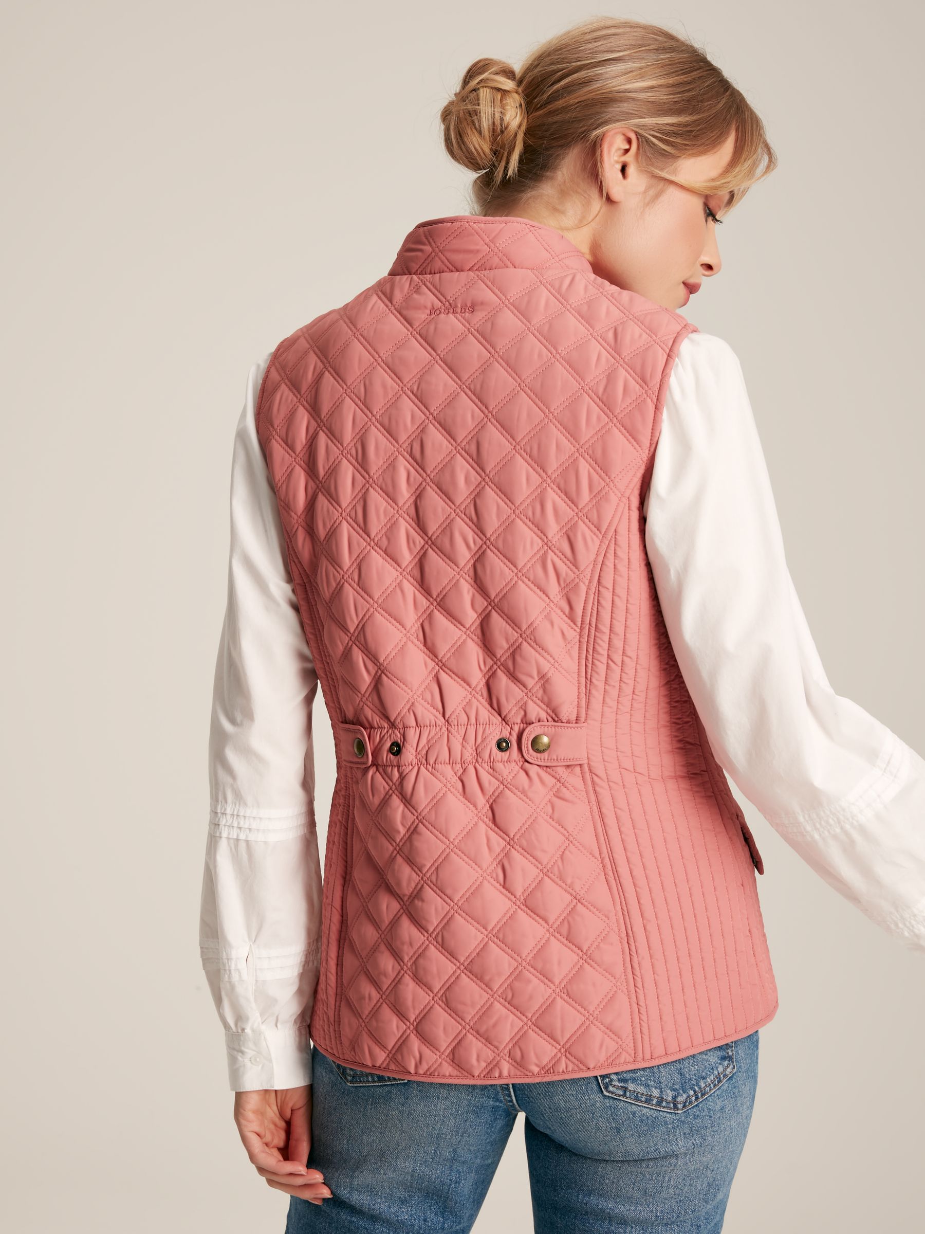 Minx Rose Pink Showerproof Diamond Quilted Gilet - Image 2 of 8
