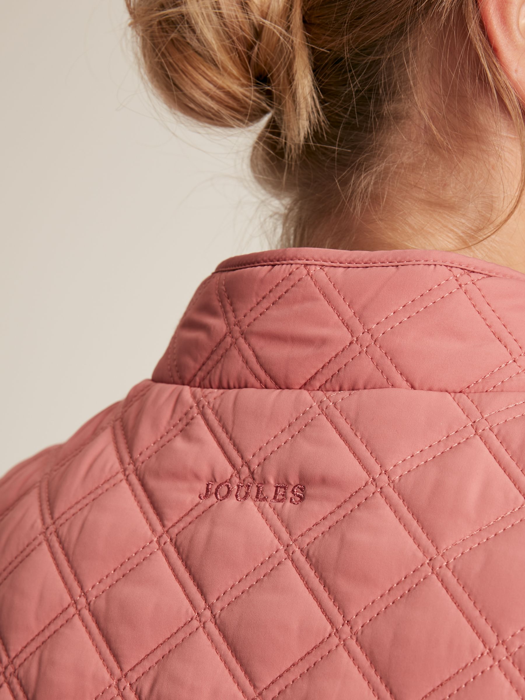Minx Rose Pink Showerproof Diamond Quilted Gilet - Image 5 of 8