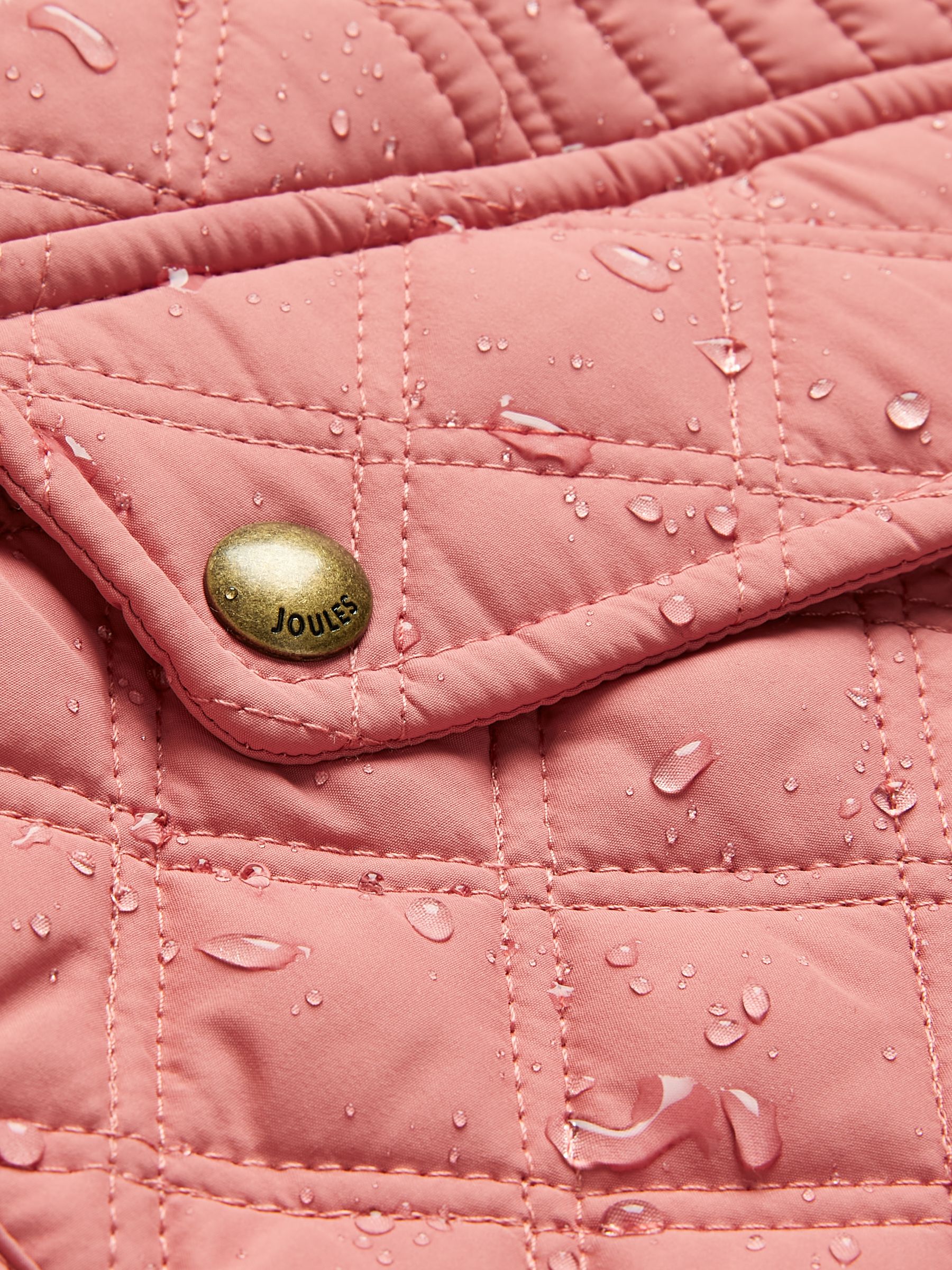 Minx Rose Pink Showerproof Diamond Quilted Gilet | Joules