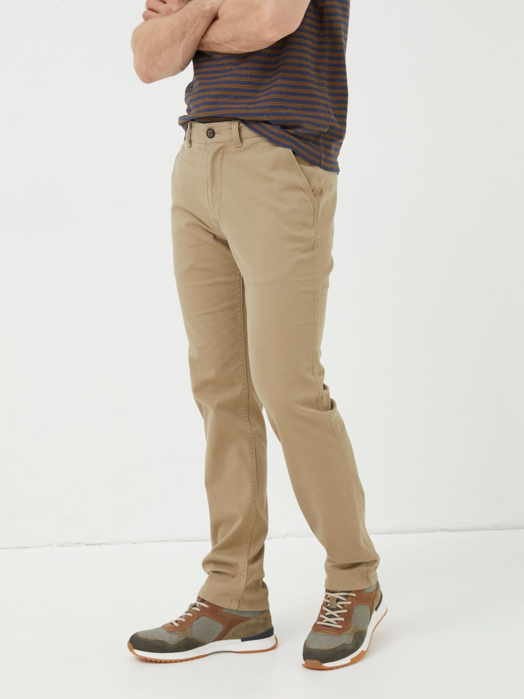 Heyshott Natural Slim Textured Trousers - Image 1 of 6