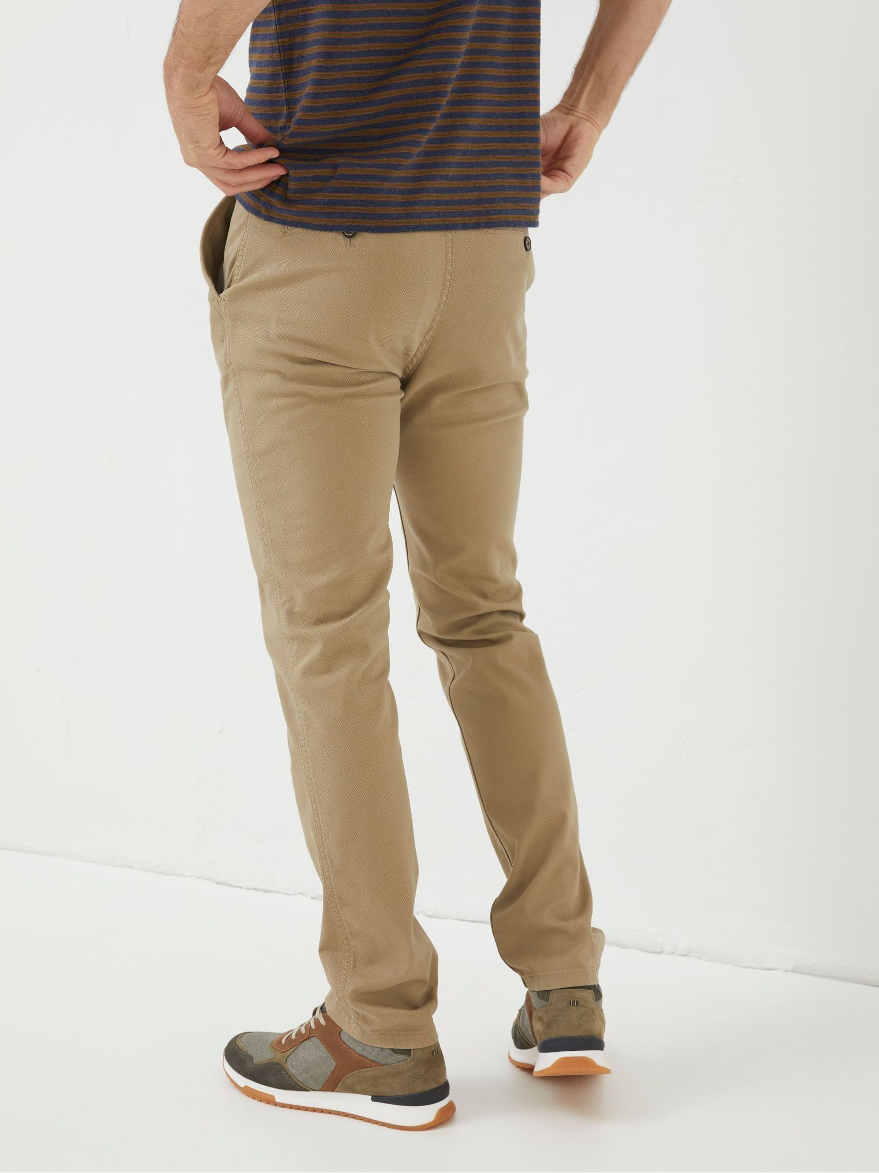 Heyshott Natural Slim Textured Trousers - Image 2 of 6