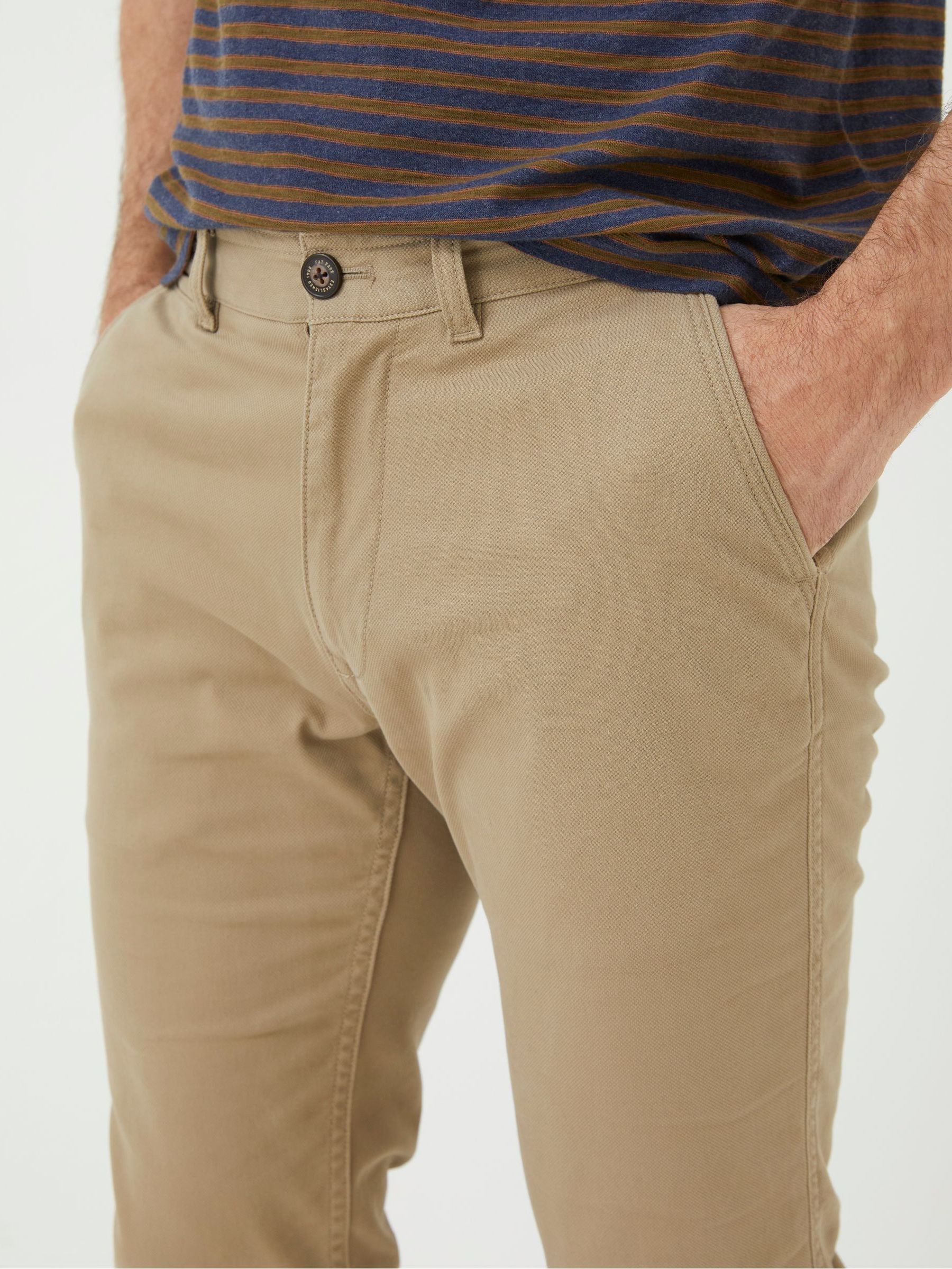 Heyshott Natural Slim Textured Trousers - Image 4 of 6
