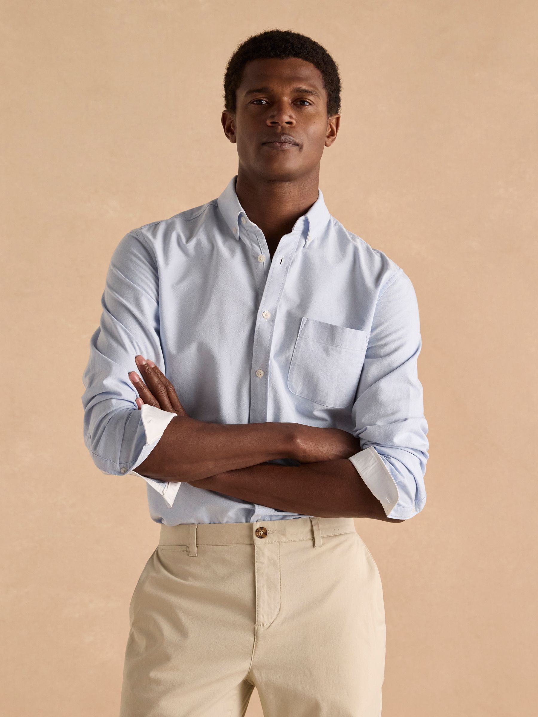 Oxford Blue Long Sleeve Classic Fit Shirt - Image 5 of 8