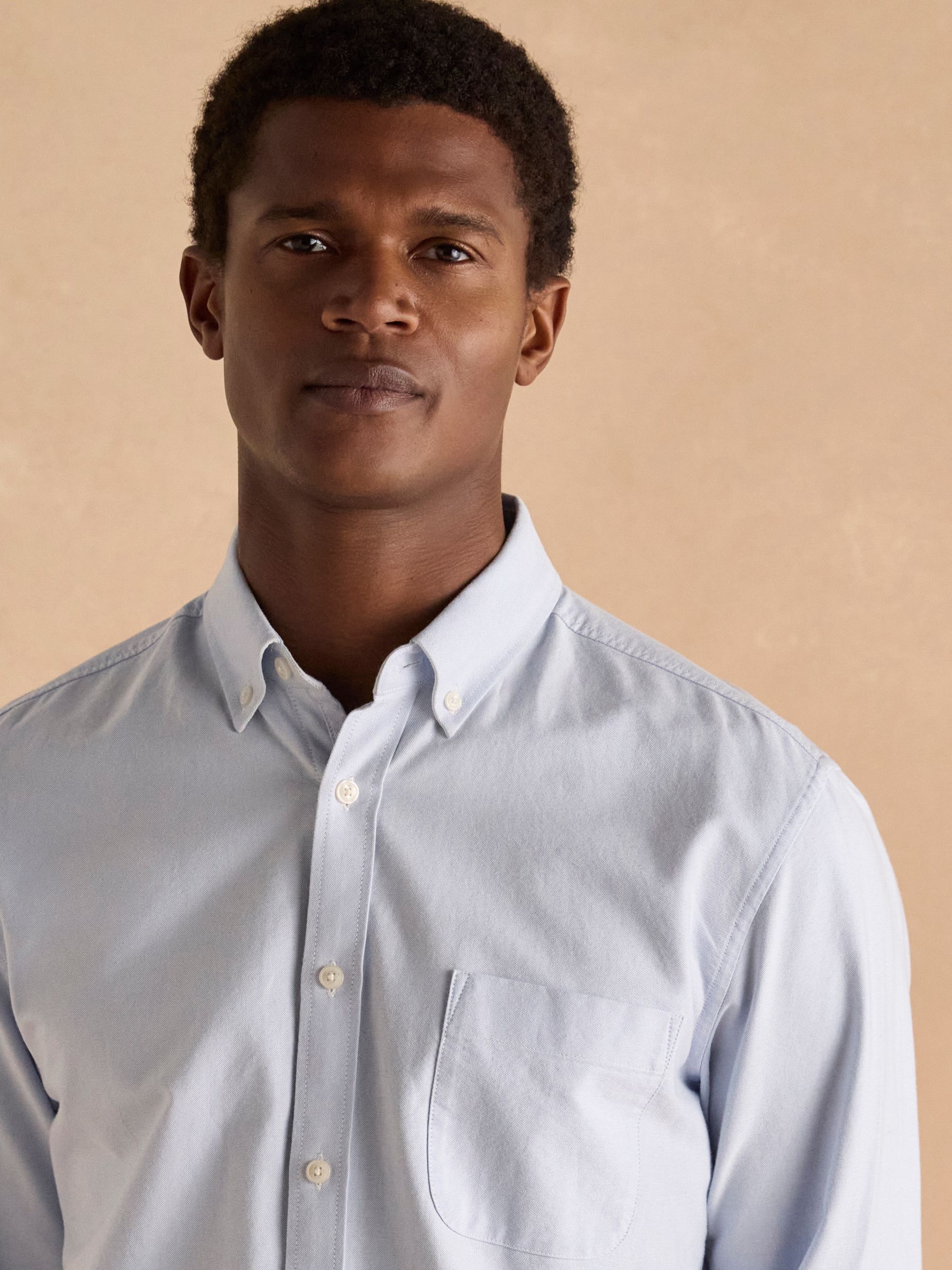 Oxford Blue Long Sleeve Classic Fit Shirt - Image 6 of 8
