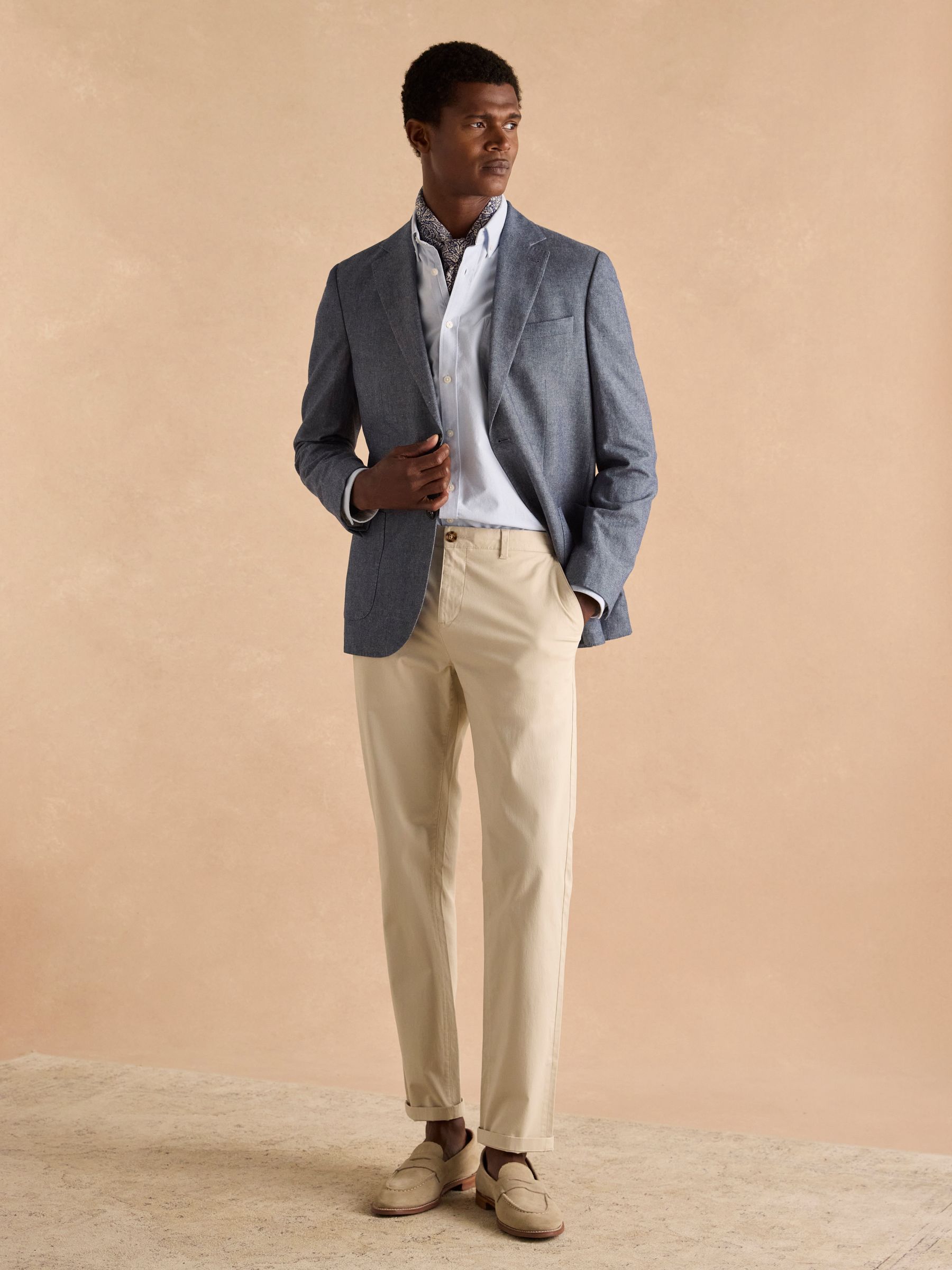 Oxford Blue Long Sleeve Classic Fit Shirt - Image 7 of 8