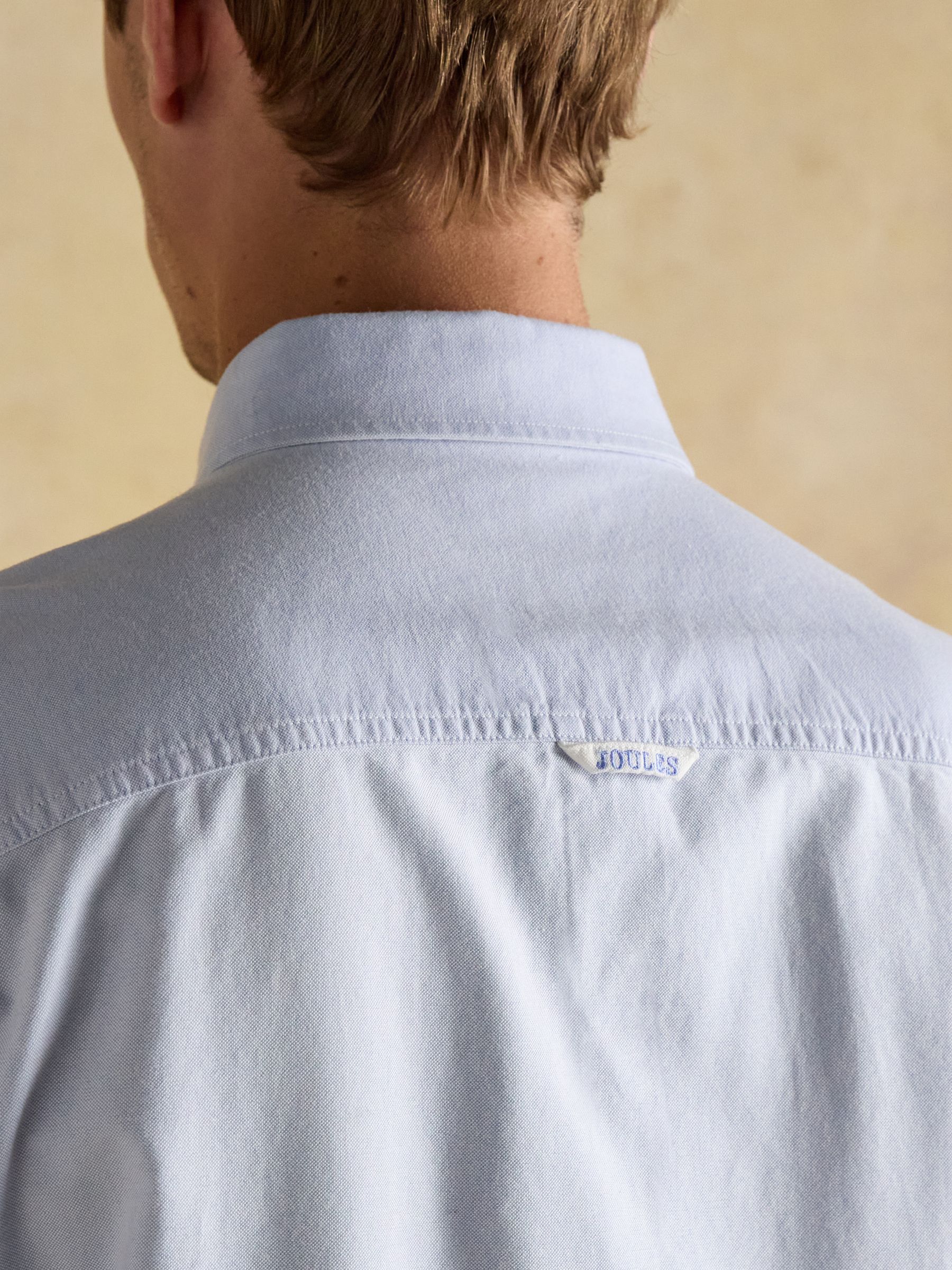 Oxford Classic Fit Blue Long Sleeve Cotton Shirt - Image 9 of 11