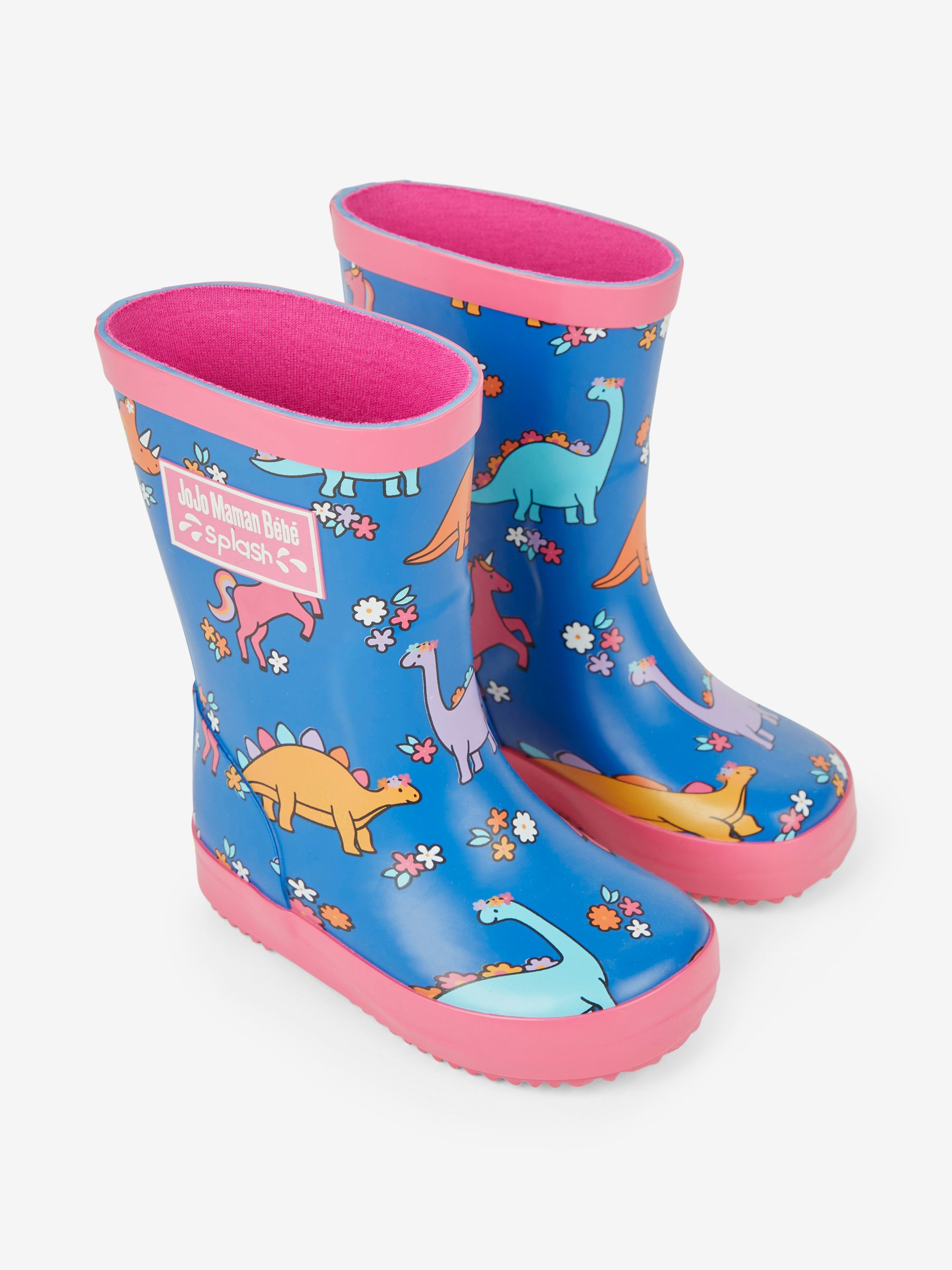 Blue Girls' Dinosaur Patterned Wellies - Image 1 of 4