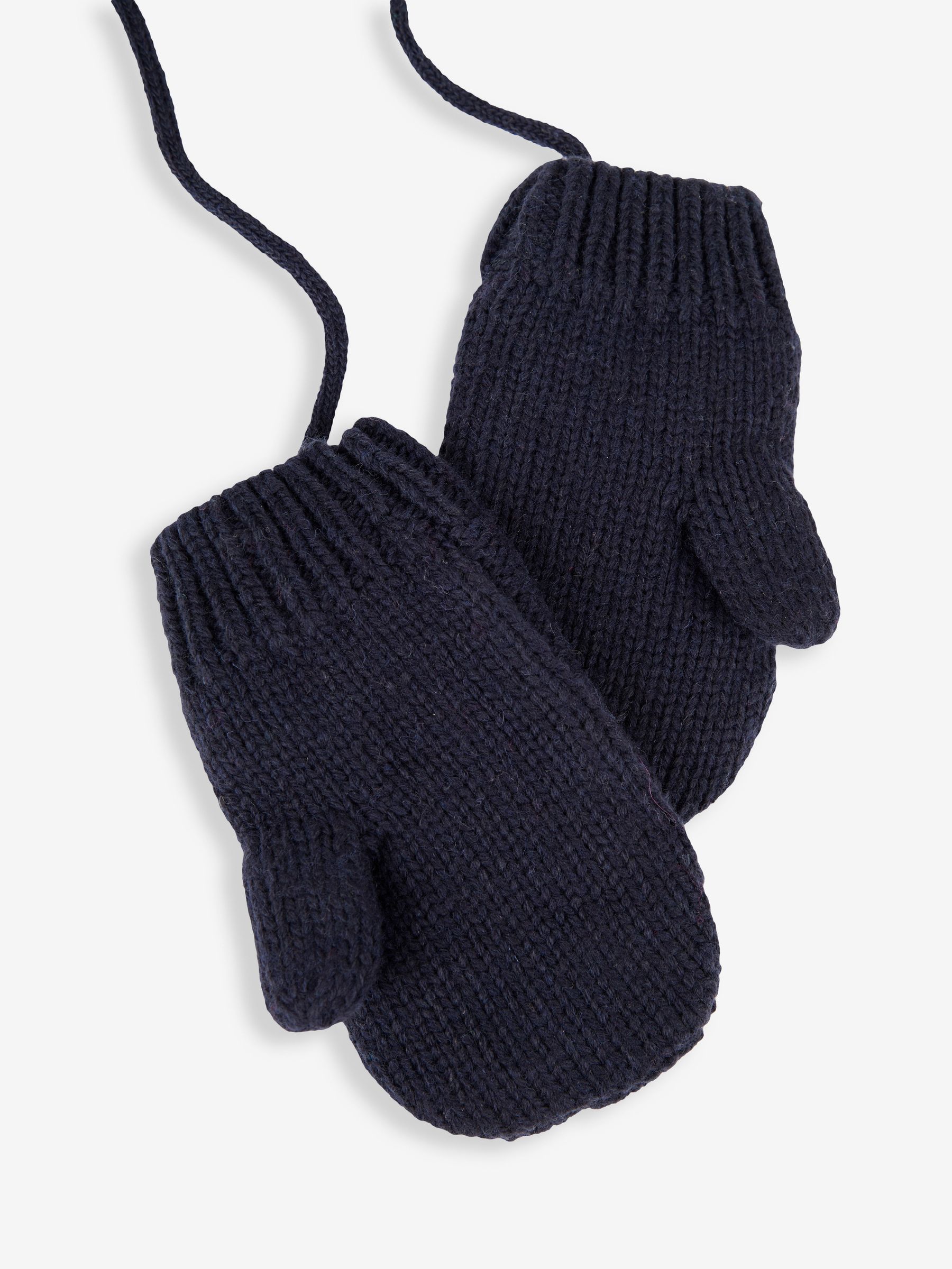 Navy Floral Embroidered Cable Mittens - Image 4 of 6