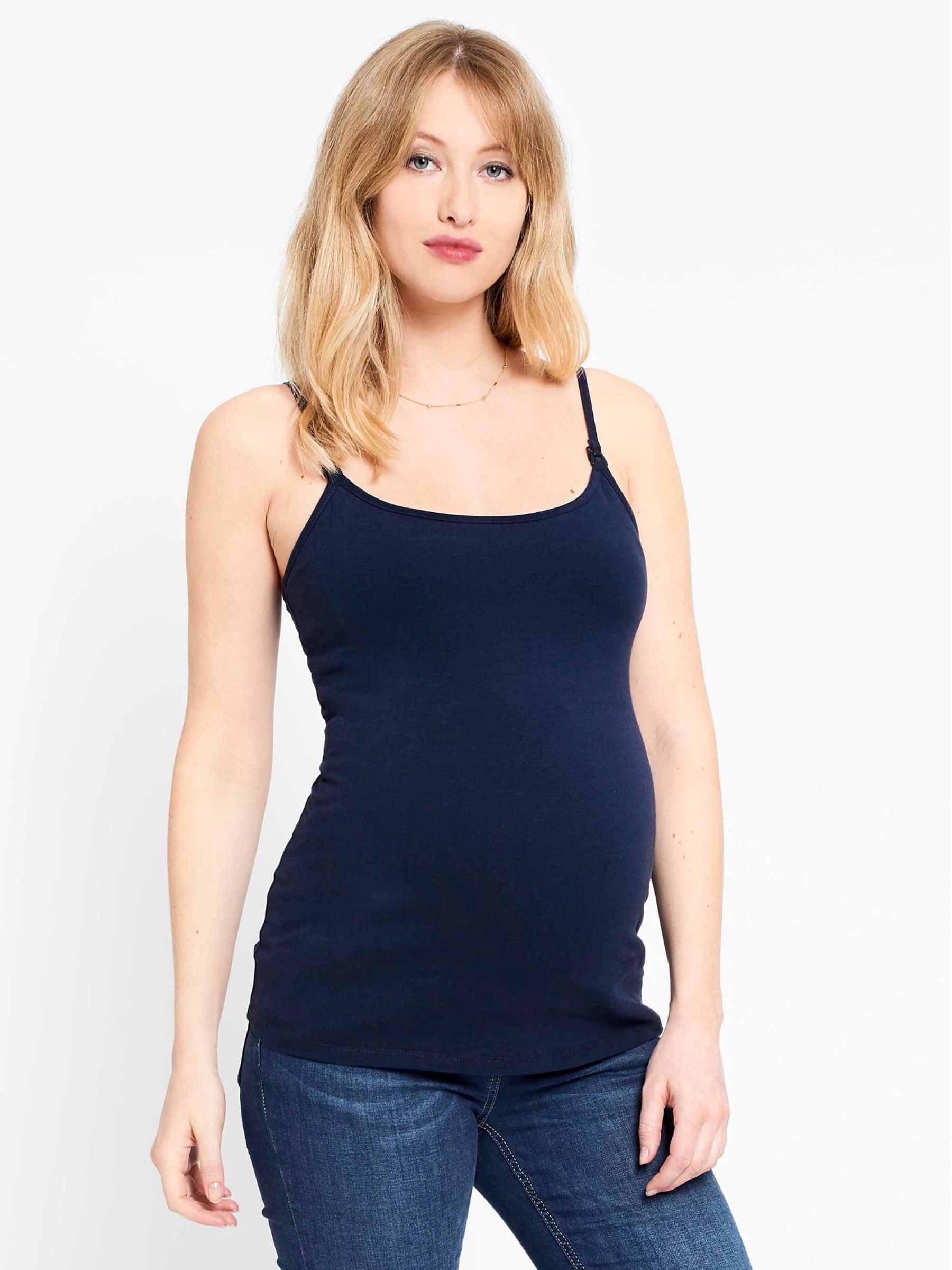 Navy 2-Pack Maternity & Nursing Vest Tops - Image 3 of 3