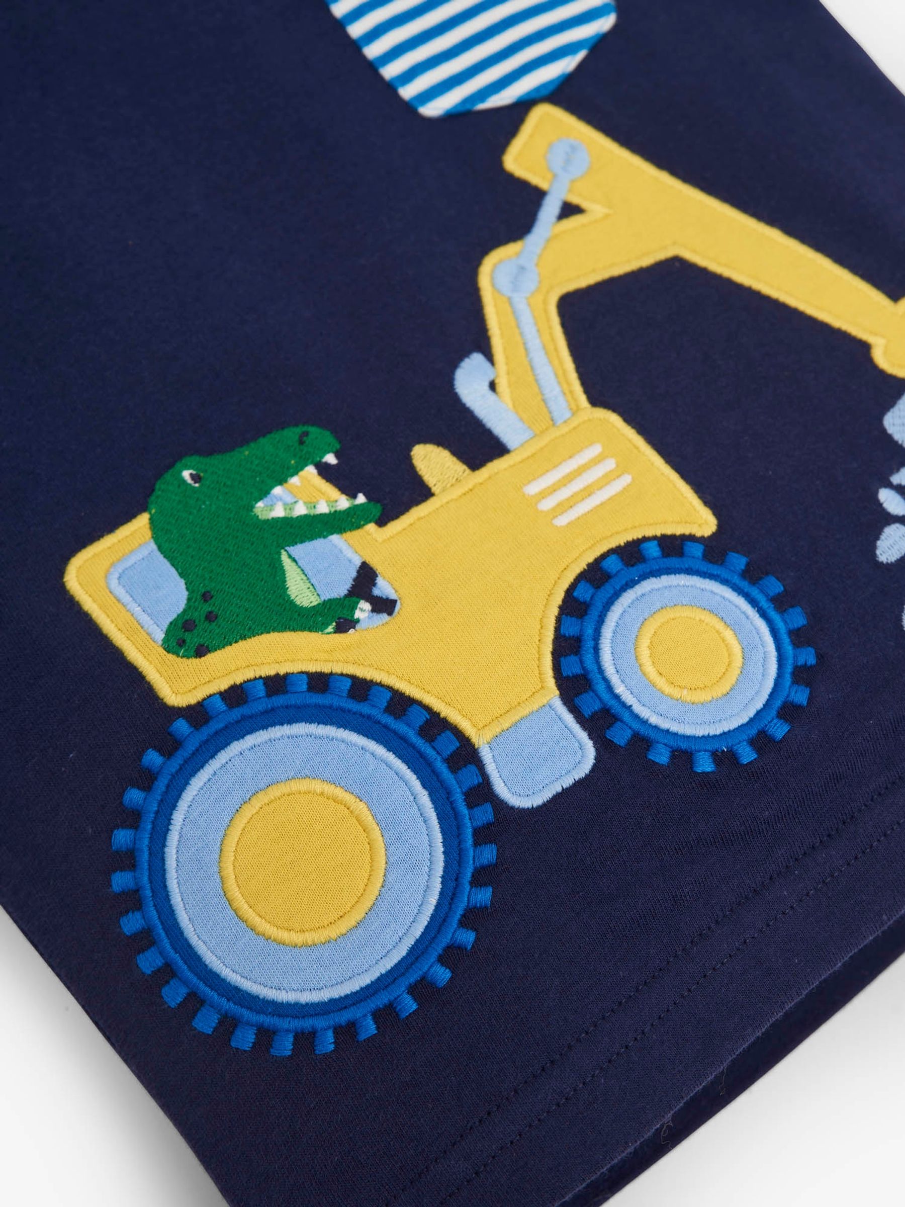 Navy T-Rex & Digger Appliqué T-Shirt - Image 2 of 2