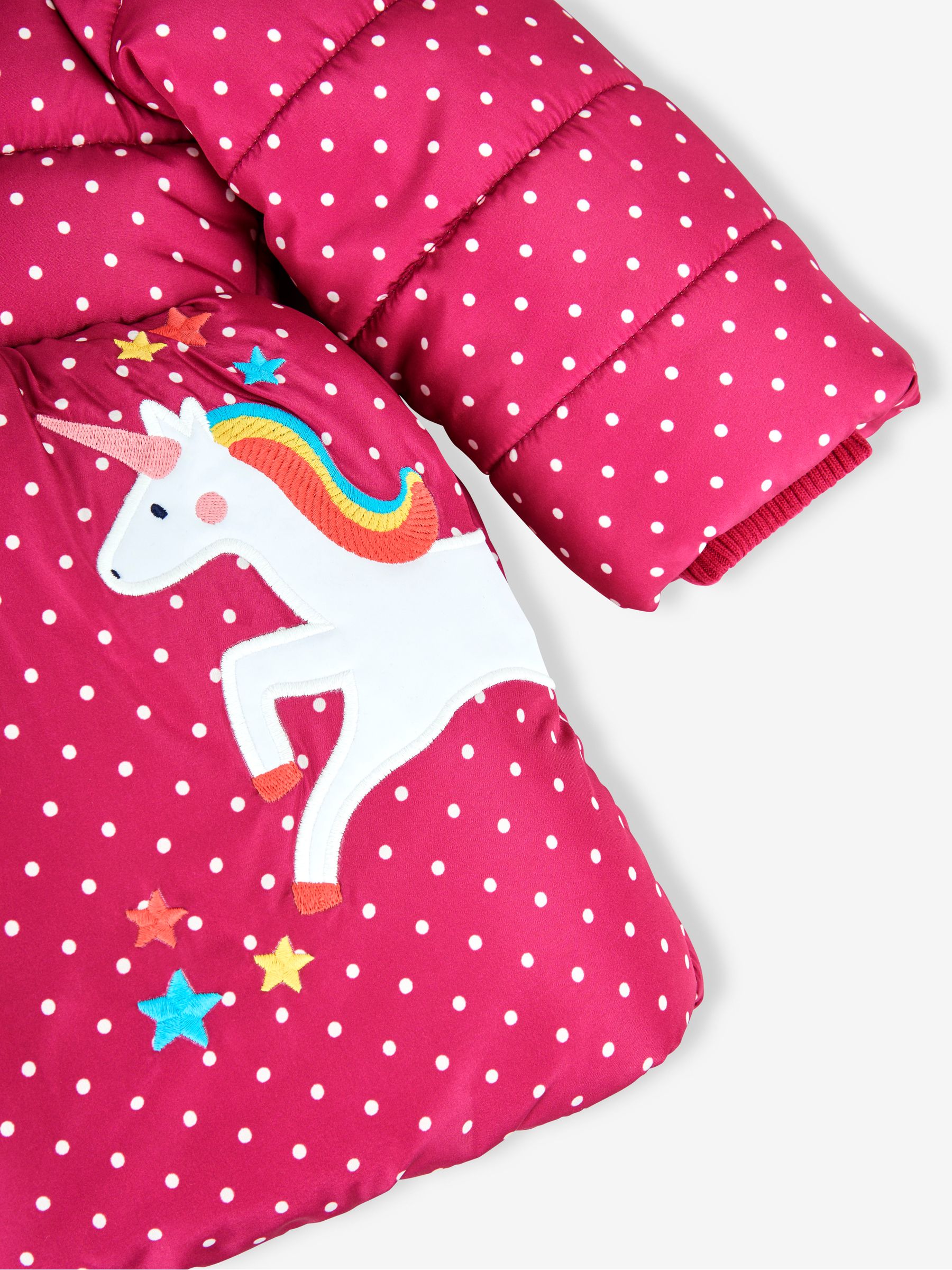 Raspberry Unicorn Print Puffer Jacket - Image 5 of 6