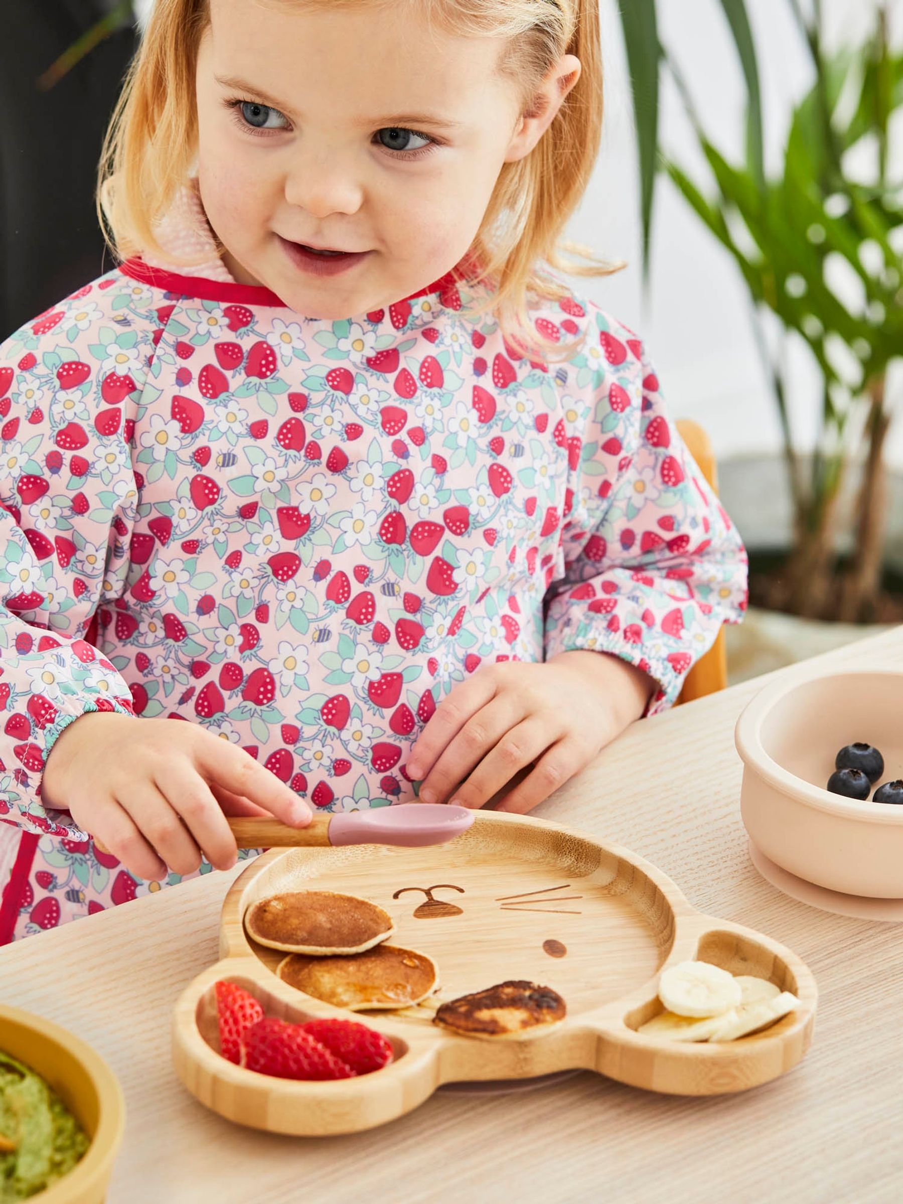 Pink Strawberry Deluxe Sleeved Bib - Image 1 of 4