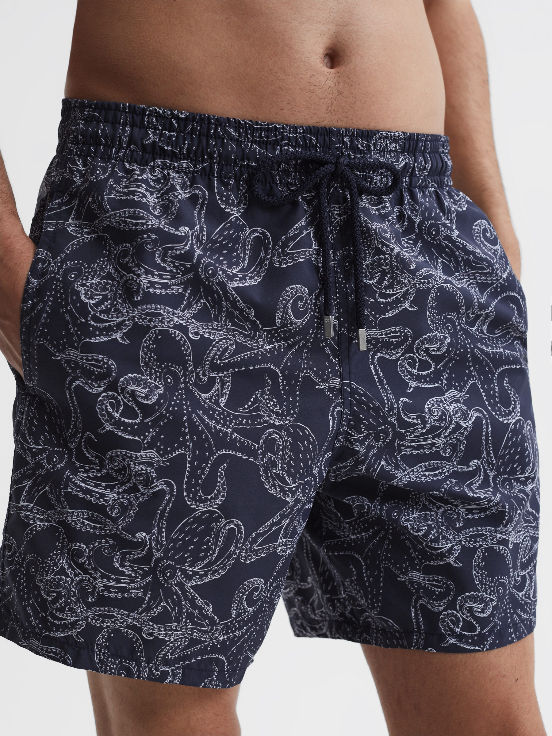 Reiss Vilebrequin Octopus Print Swim Shorts in Navy Print REISS