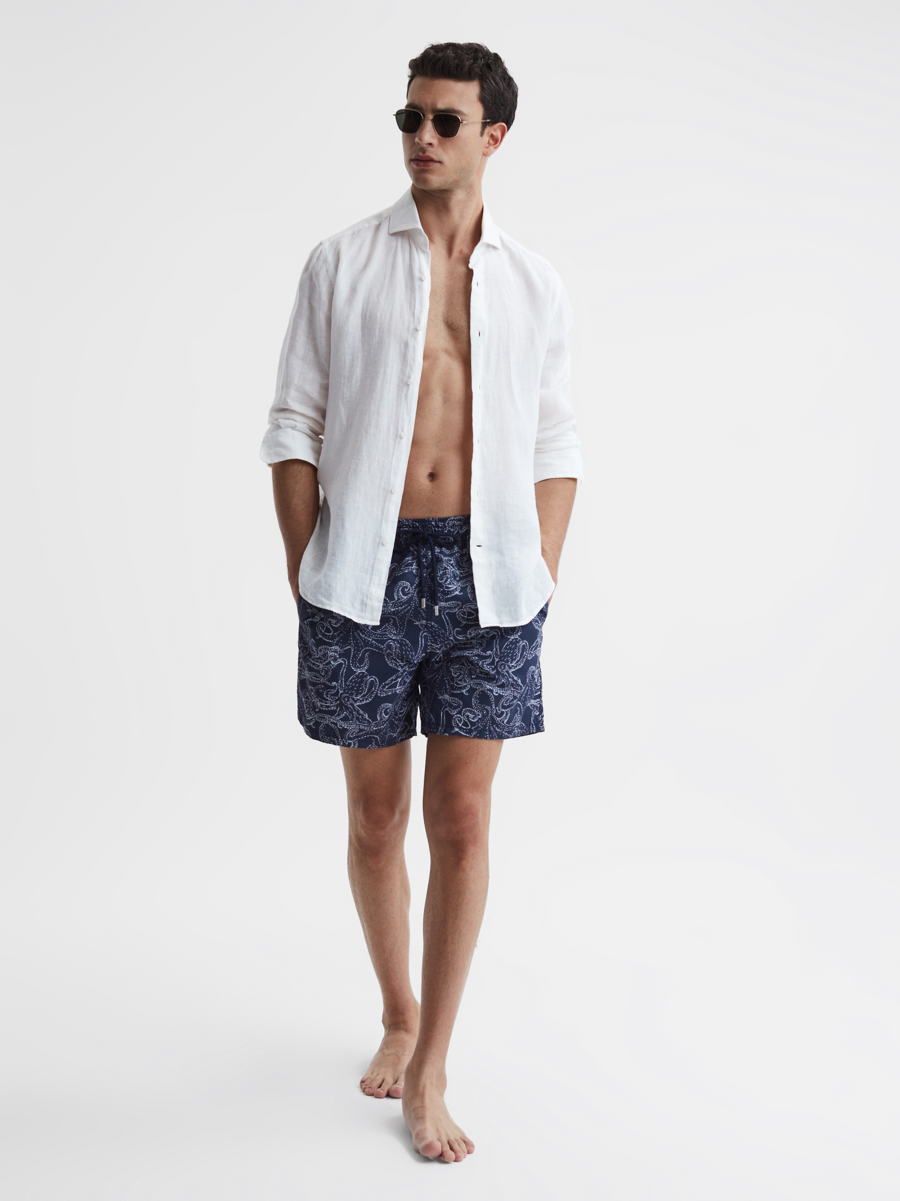 Vilebrequin Octopus Print Swim Shorts in Navy Print - Image 3 of 6