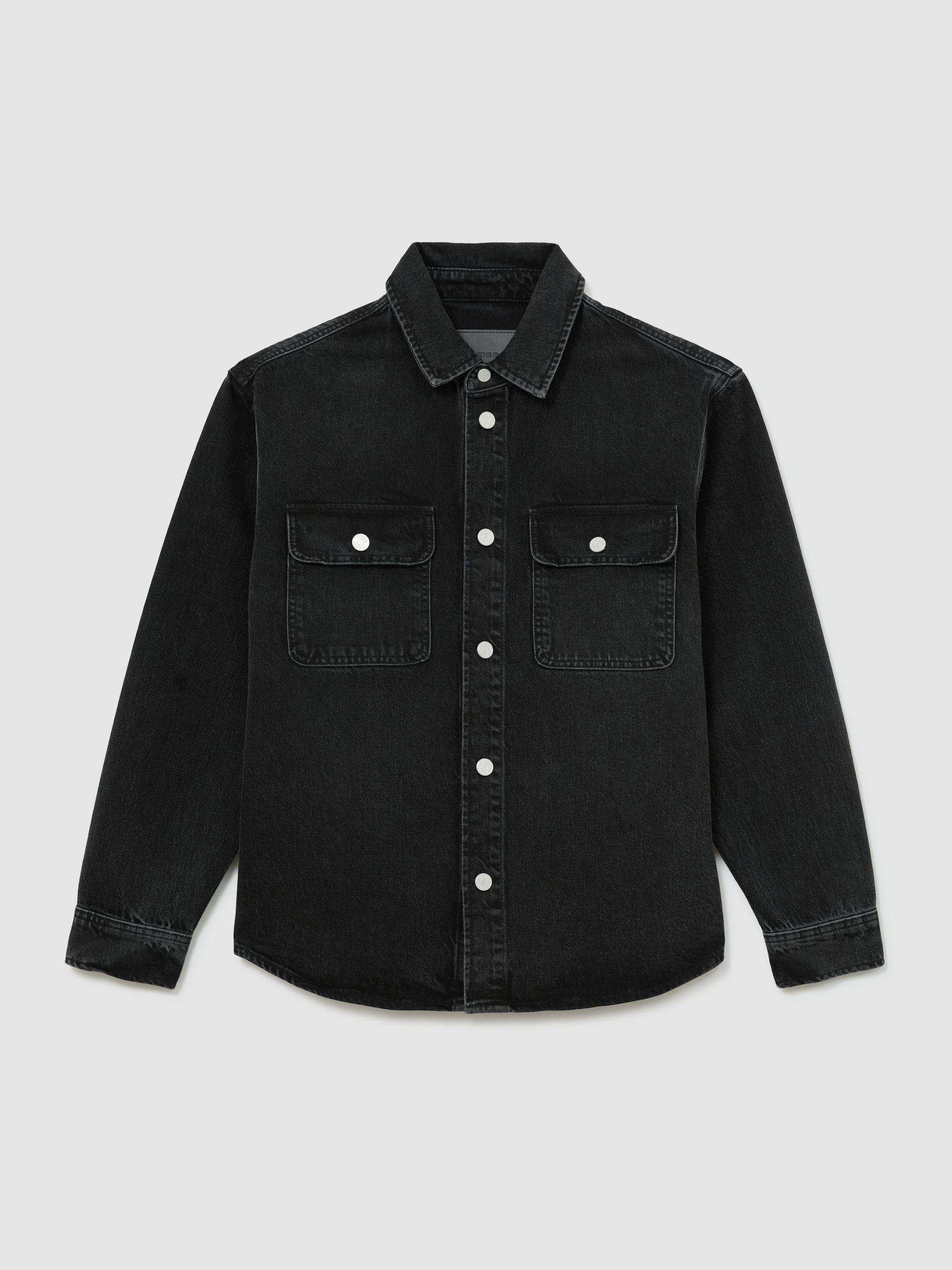 Twin-Pocket Denim Jacket in Washed Black - Bild 2 av 7 Twin-Pocket Denim Jacket in Washed Black - Bild 2 av 7