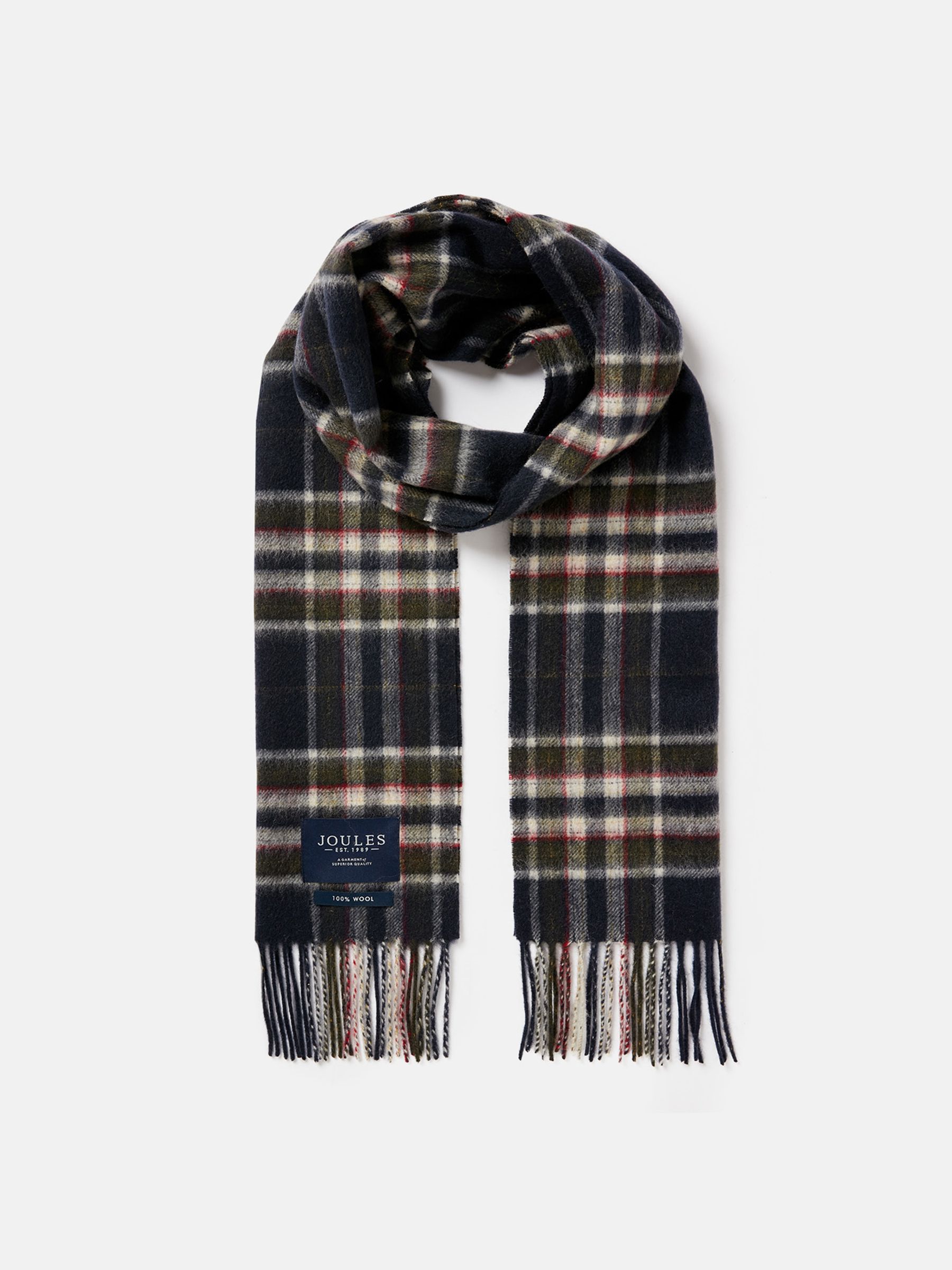 Tytherton Navy Check Wool Scarf - Image 3 of 5