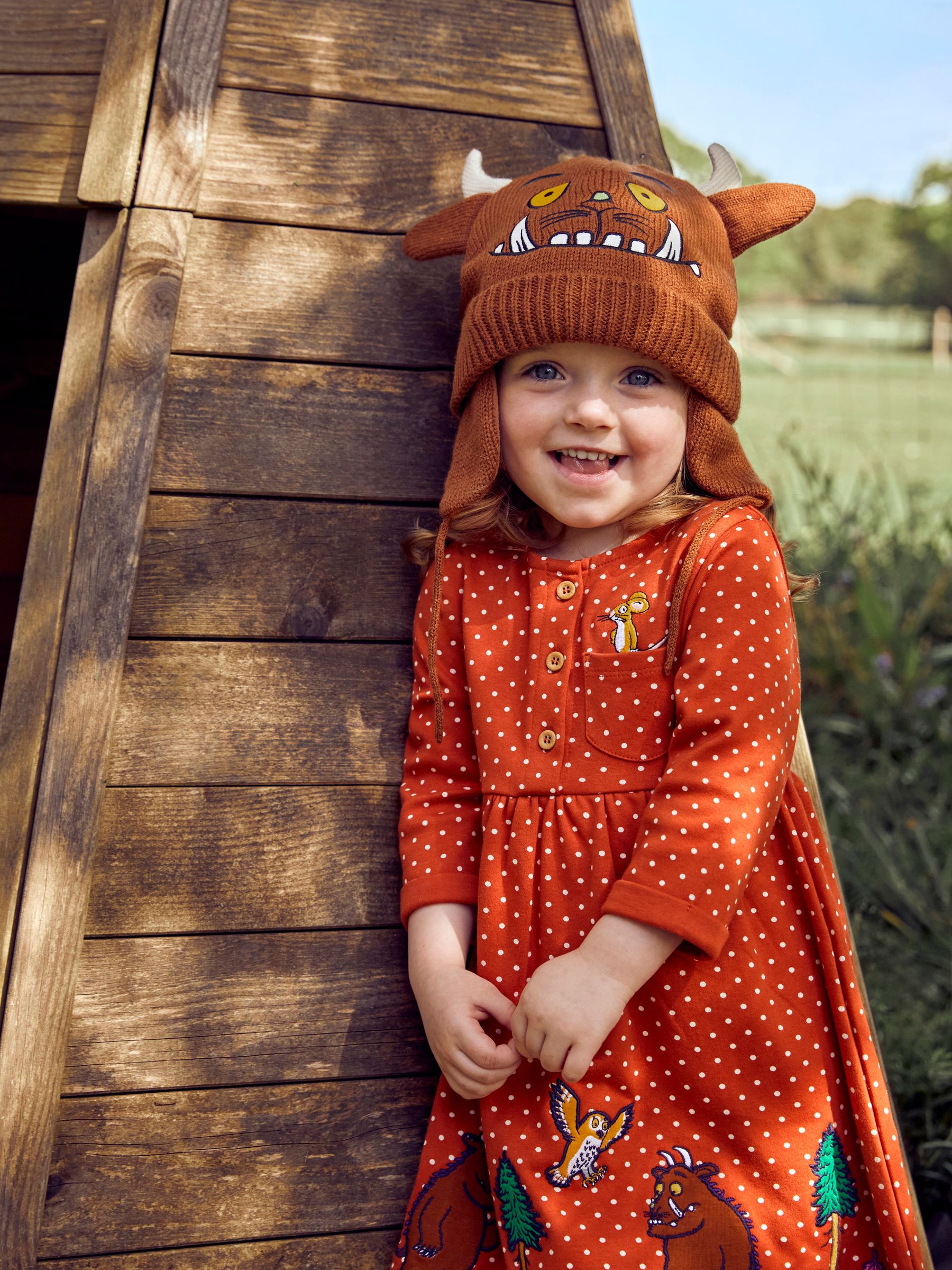 Orange Kids' The Gruffalo Appliqué Button Front Dress - Image 2 of 6