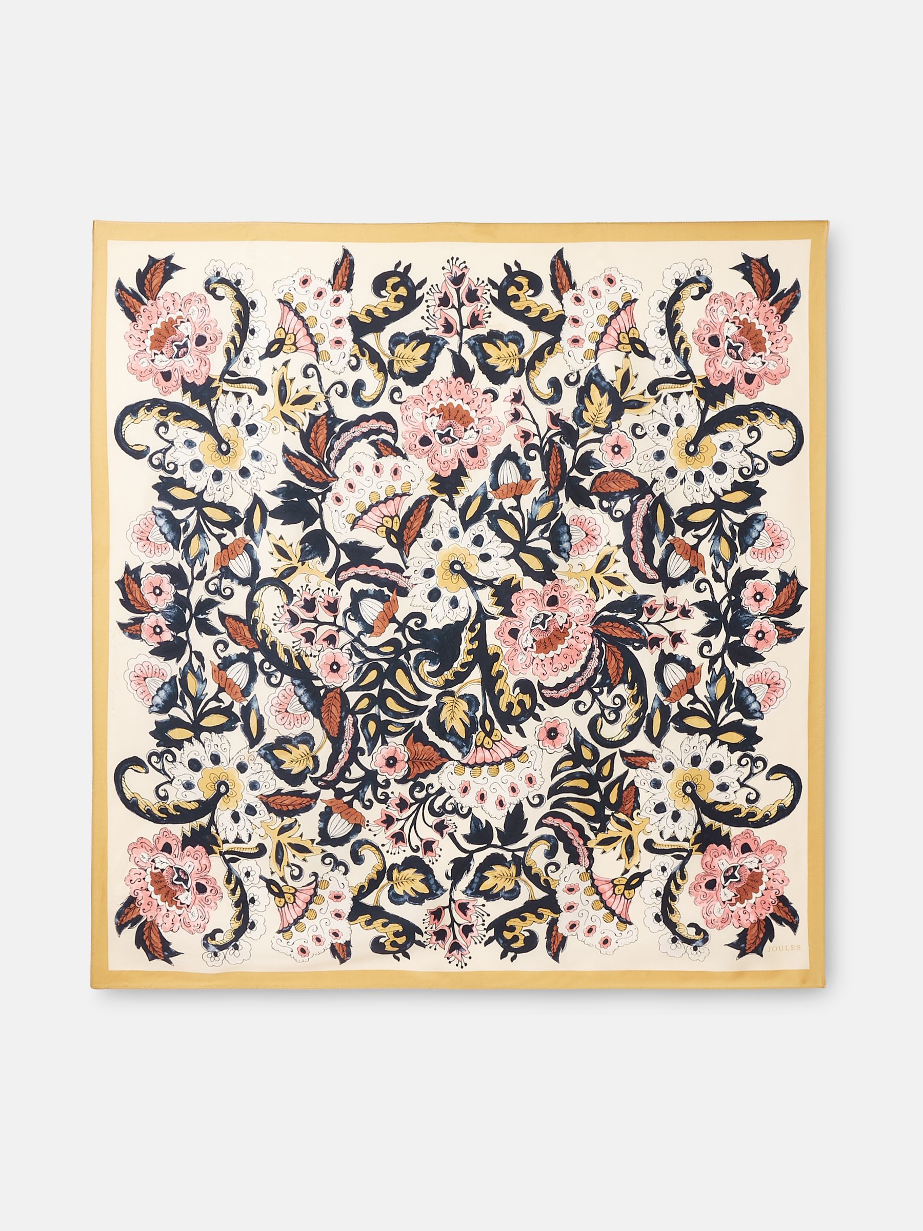 Bloomfield Neutral/Blush Floral Square Silk Scarf - Image 7 of 8