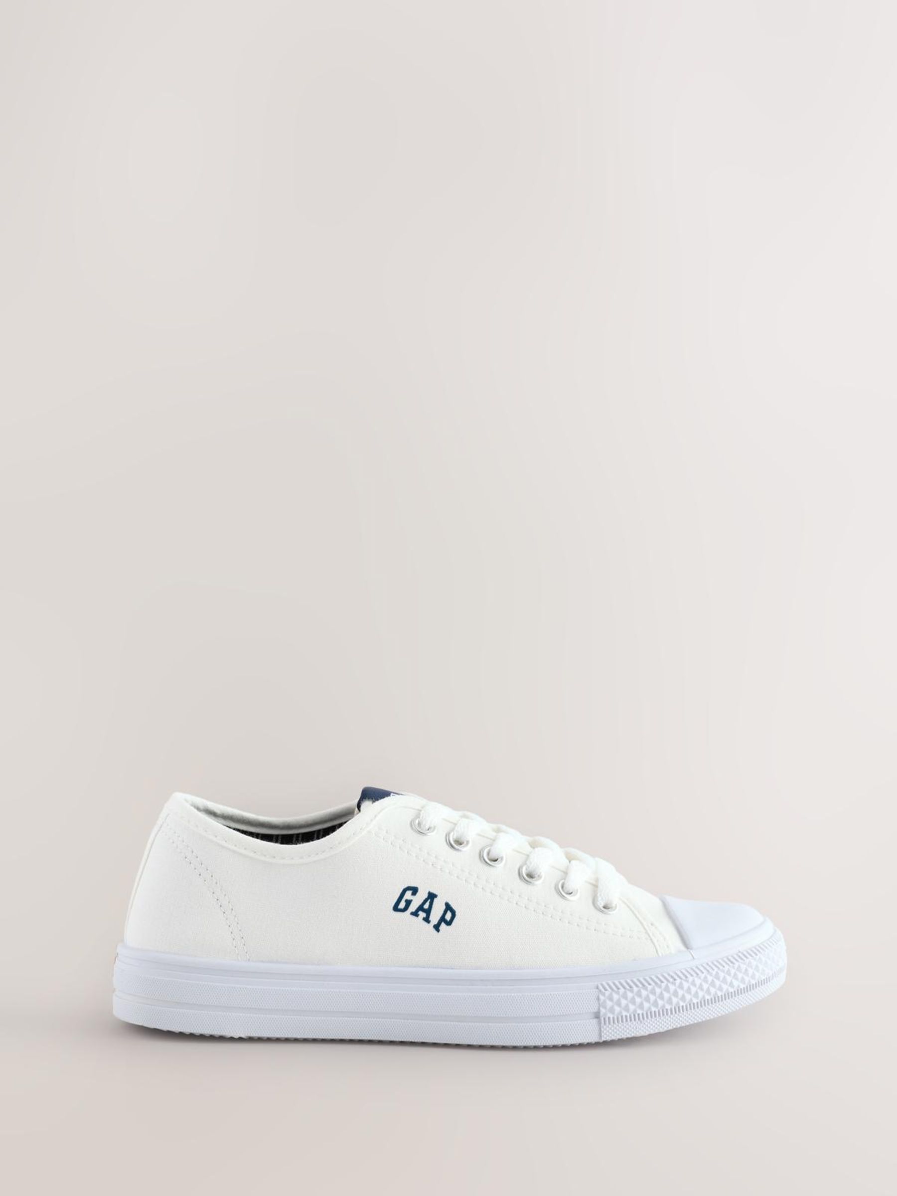 White Houston Low Top Canvas Trainers - Image 1 of 5