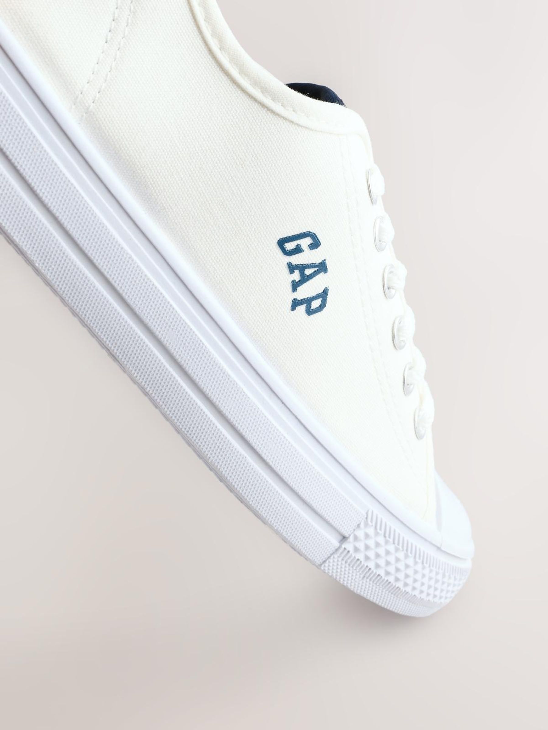 White Houston Low Top Canvas Trainers - Image 5 of 5