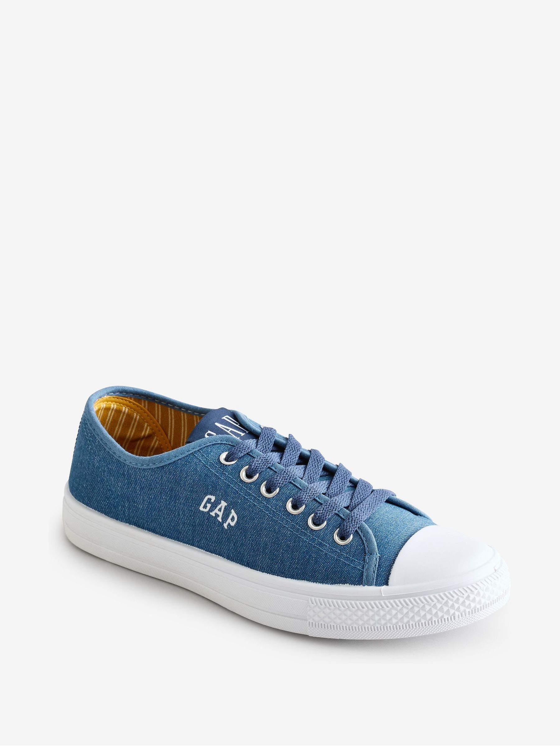 Blue Houston Low Top Canvas Trainers - Image 2 of 5