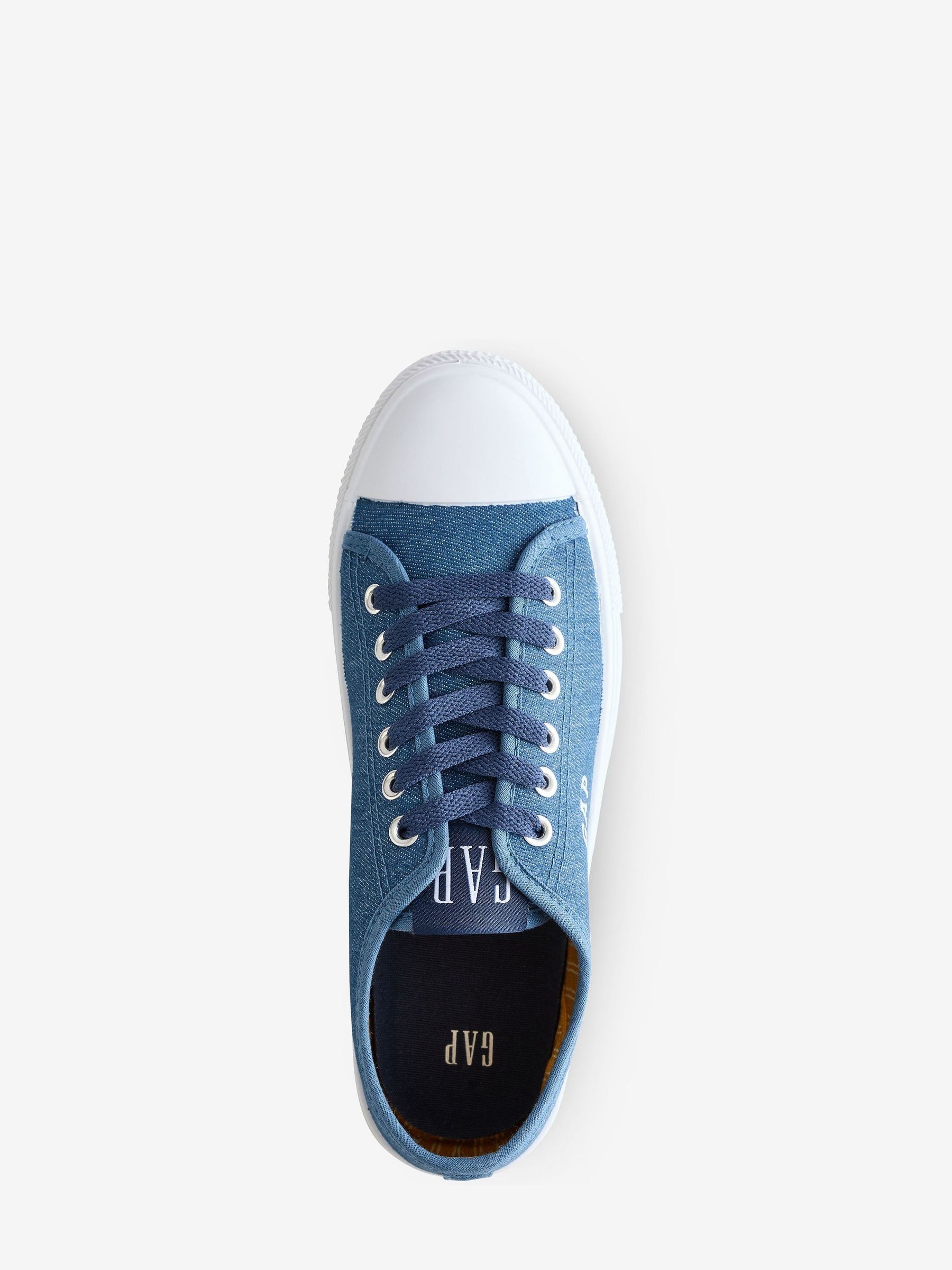 Blue Houston Low Top Canvas Trainers - Image 3 of 5