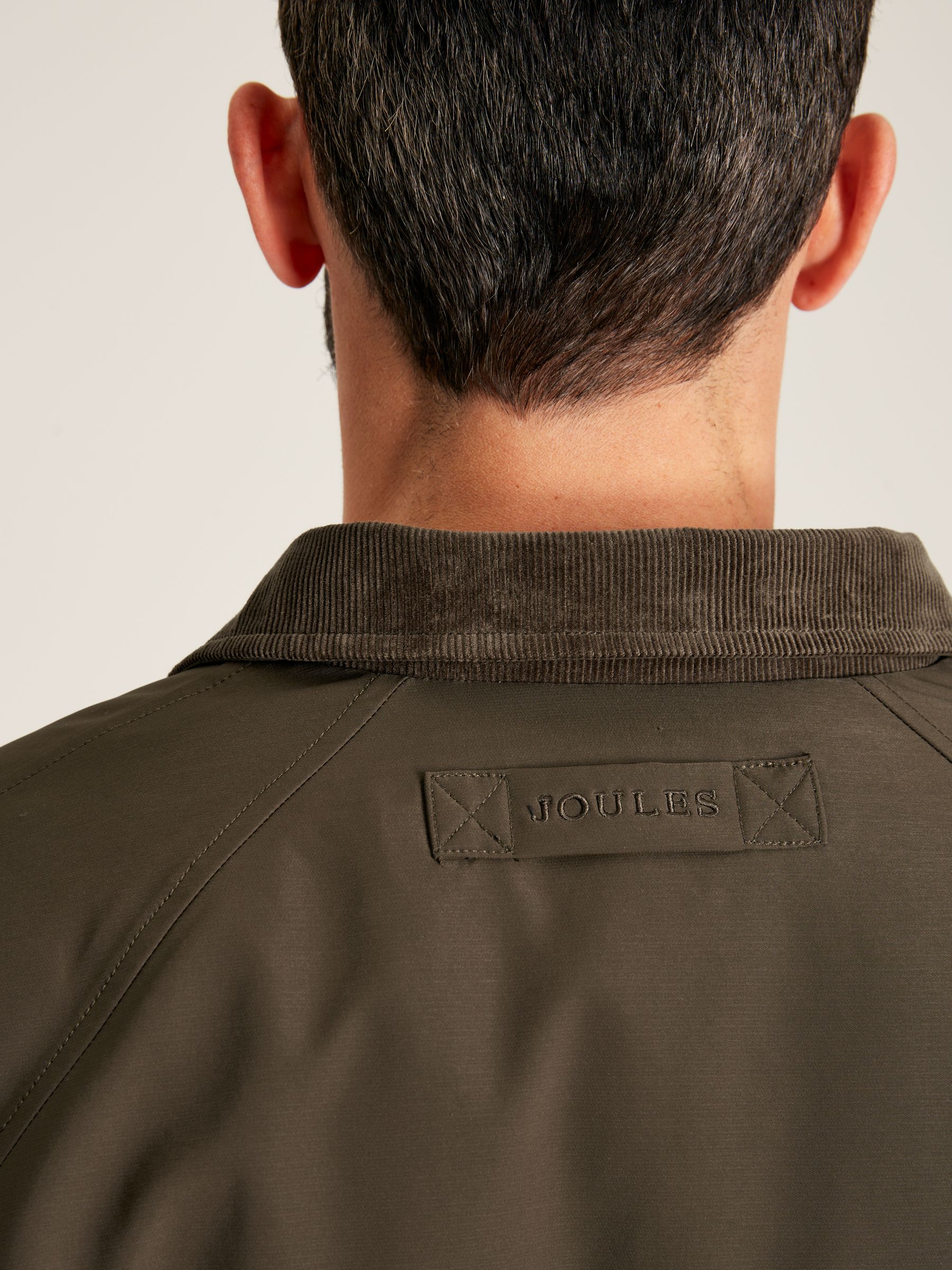 Arbury Brown Fleece Lined Waterproof Jacket With Corduroy Collar - Image 5 of 8