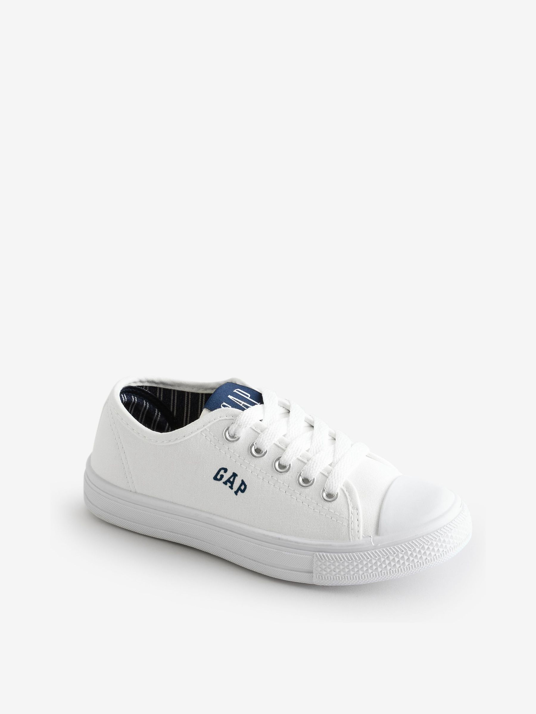 White Houston Low Top Canvas Trainers - Image 2 of 5