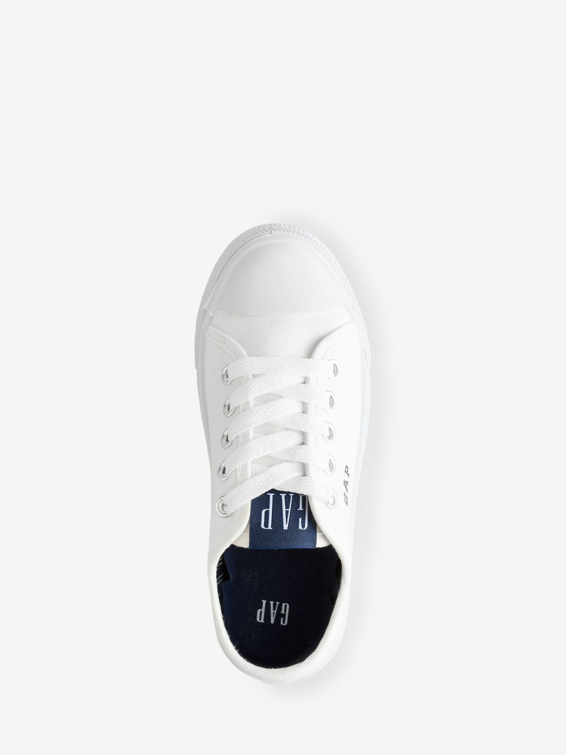 White Houston Low Top Canvas Trainers - Image 3 of 5