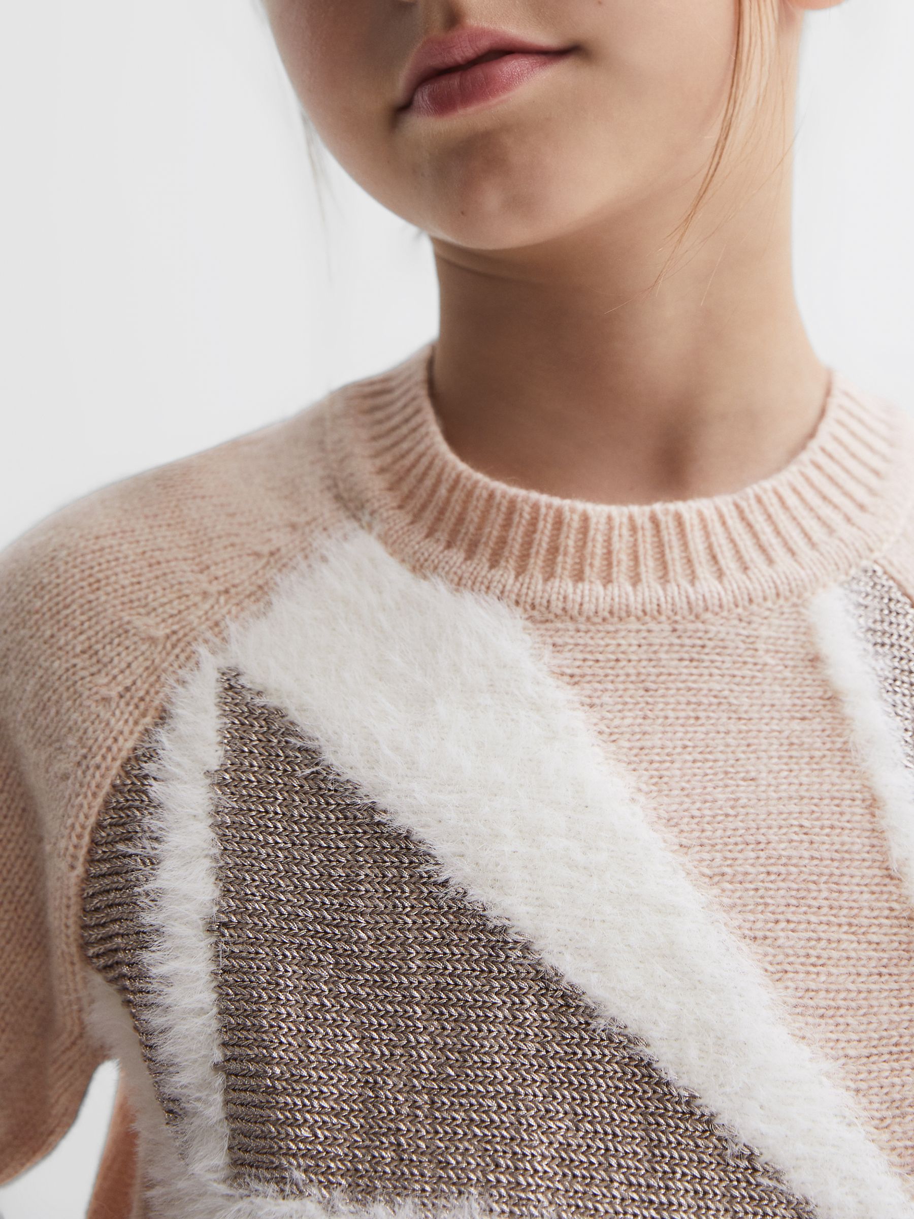 9-14 yrs Fair Isle Knitted Jumper in Pink - Image 4 of 6
