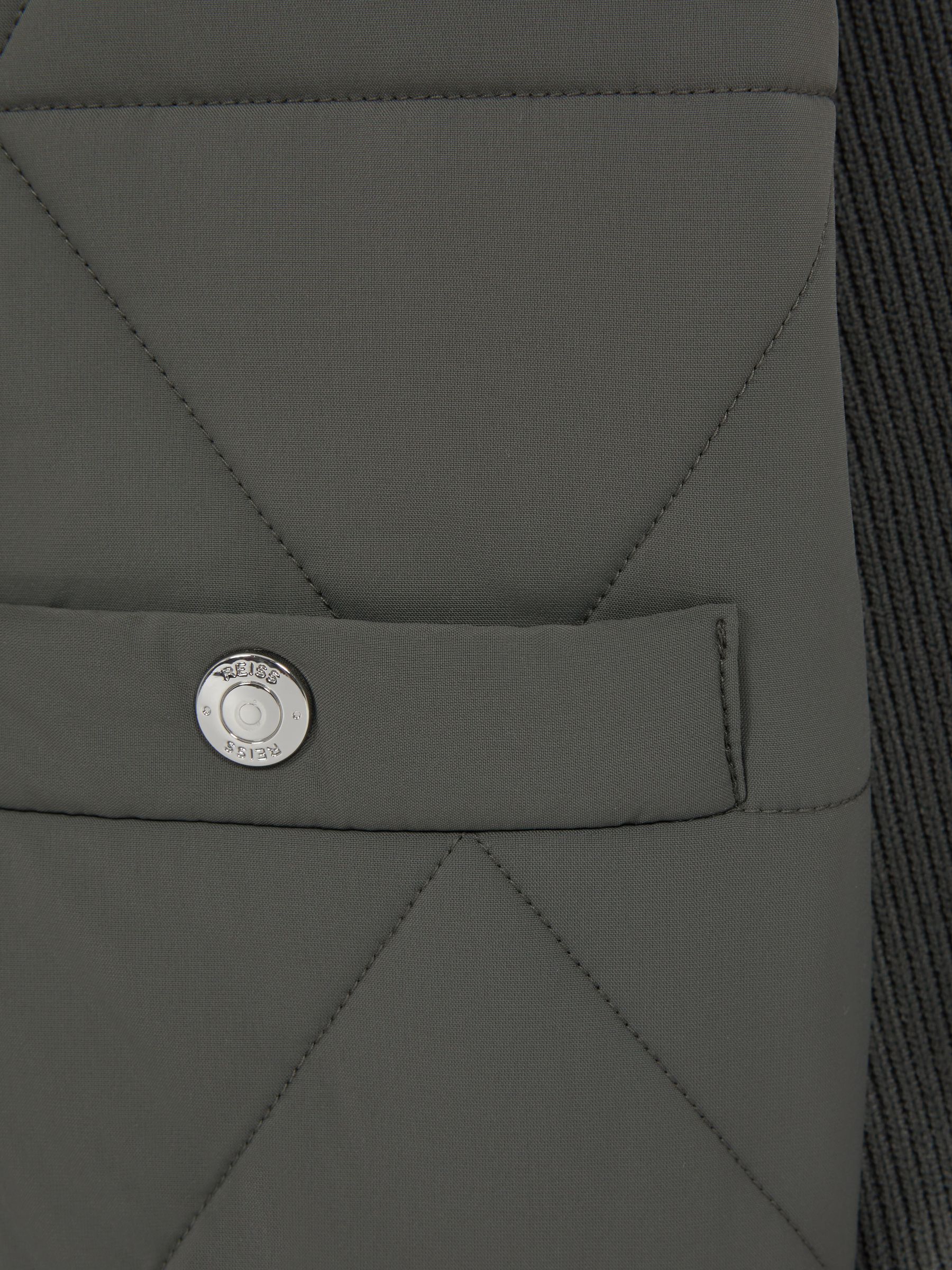 Junior Hybrid Zip-Through Quilted jacket in Forest Green - Image 6 of 6