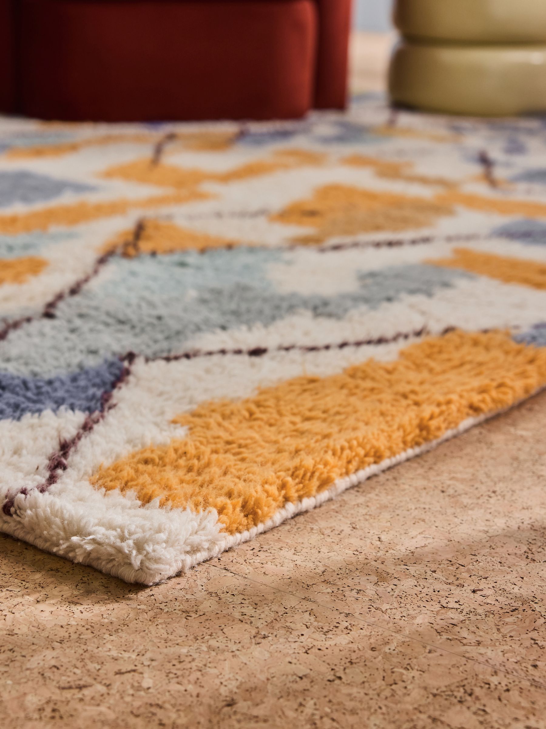 Simone Wool Berber Rug in Multi - Image 3 of 6