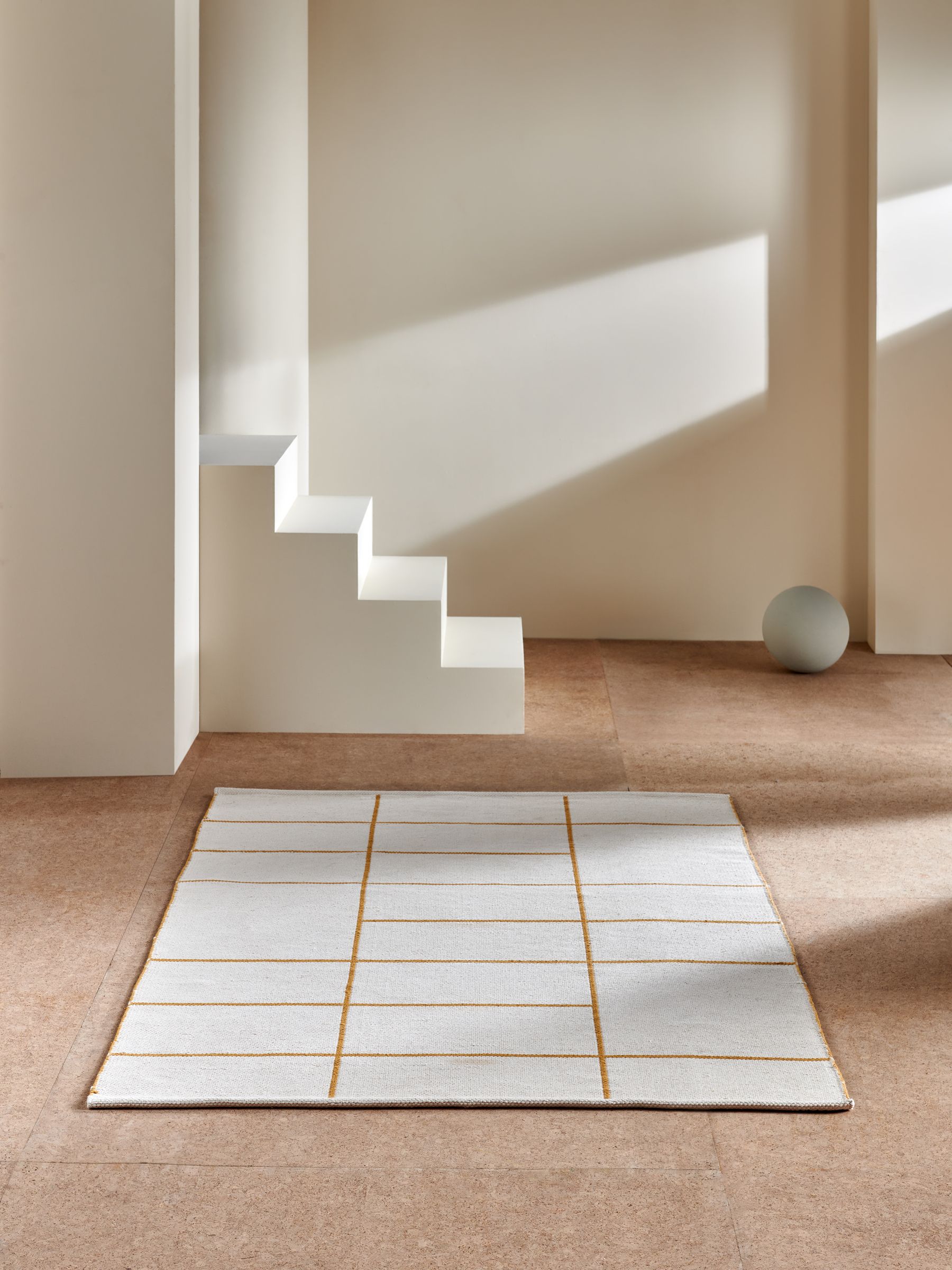 Elsmore Reversible Woven Cotton Rug in Ochre Yellow - Image 3 of 8