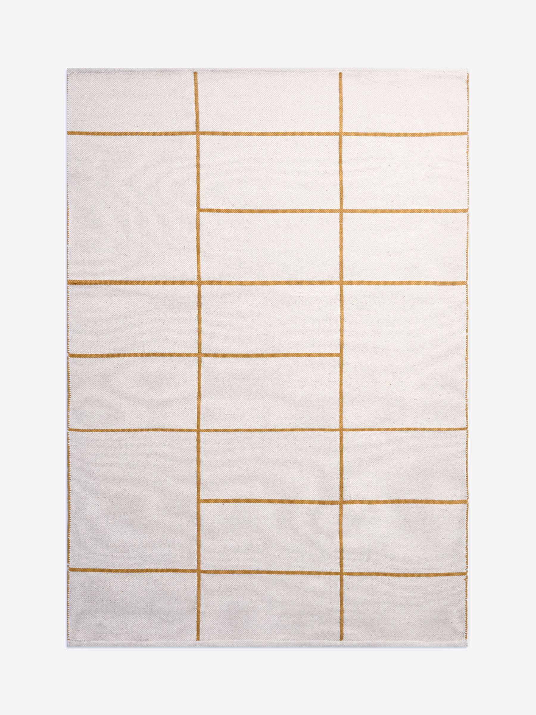 Elsmore Reversible Woven Cotton Rug in Ochre Yellow - Image 8 of 8