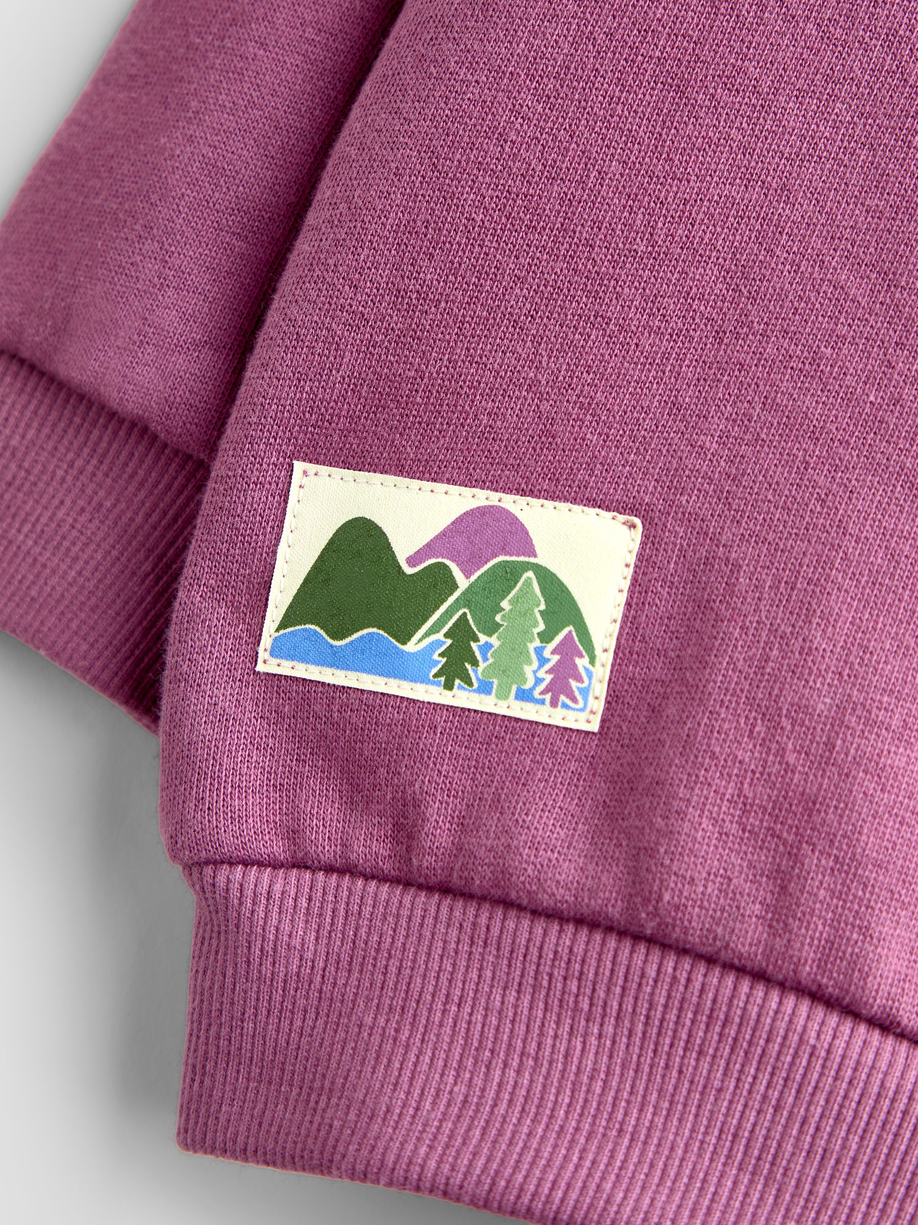 Lilac Purple Unisex Half Zip Sweat Tops - Image 3 of 4