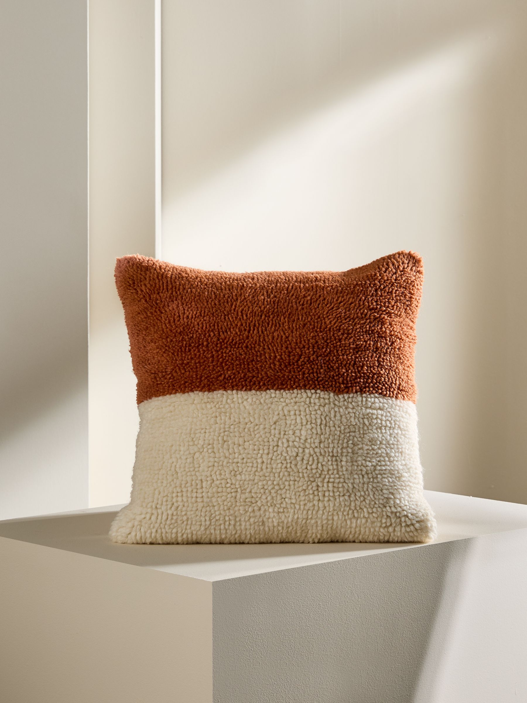 Lori Tufted Berber Cushion in Red - Image 2 of 4