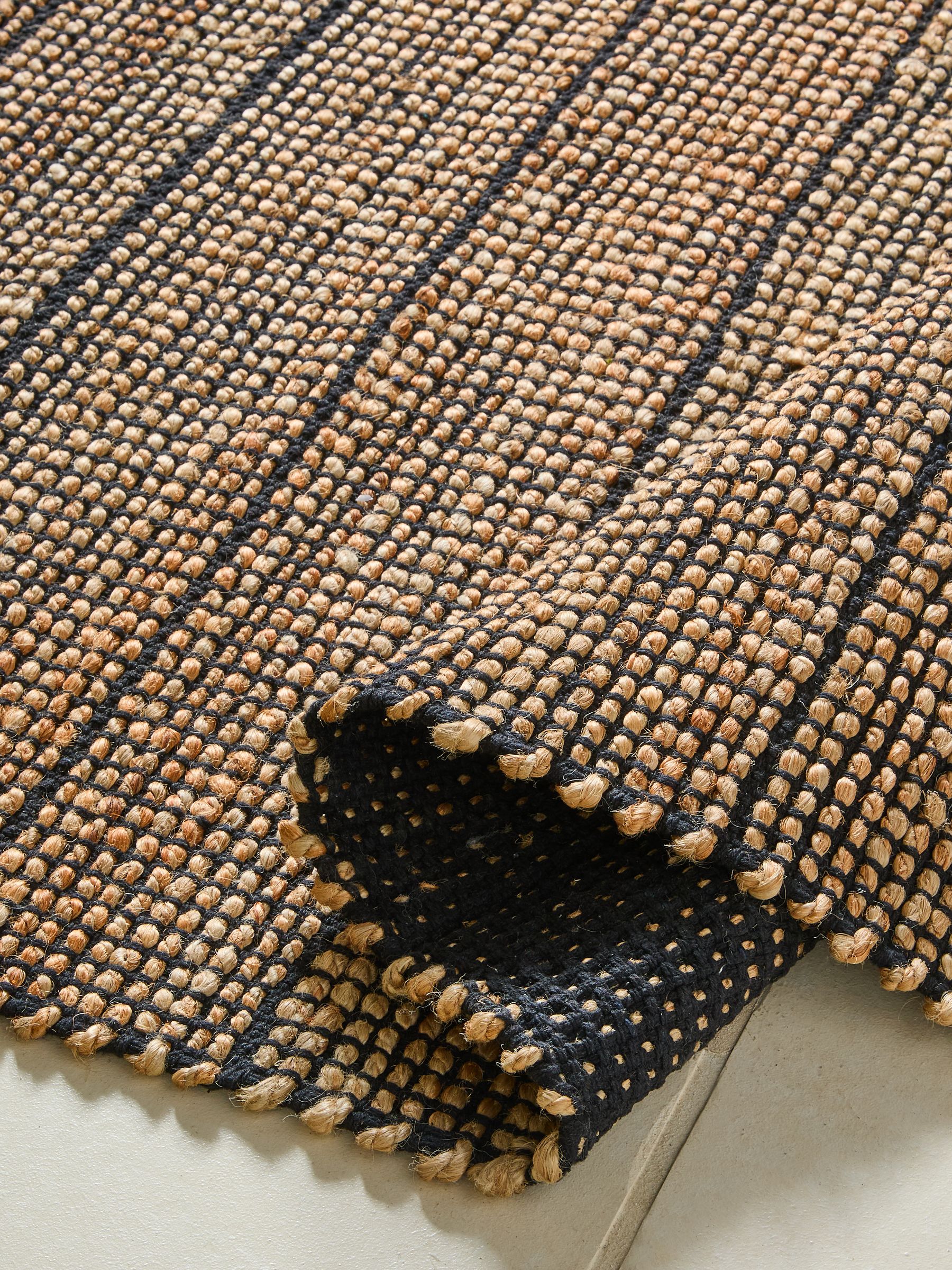 Hurley Woven Jute Rug in Black - Image 3 of 6