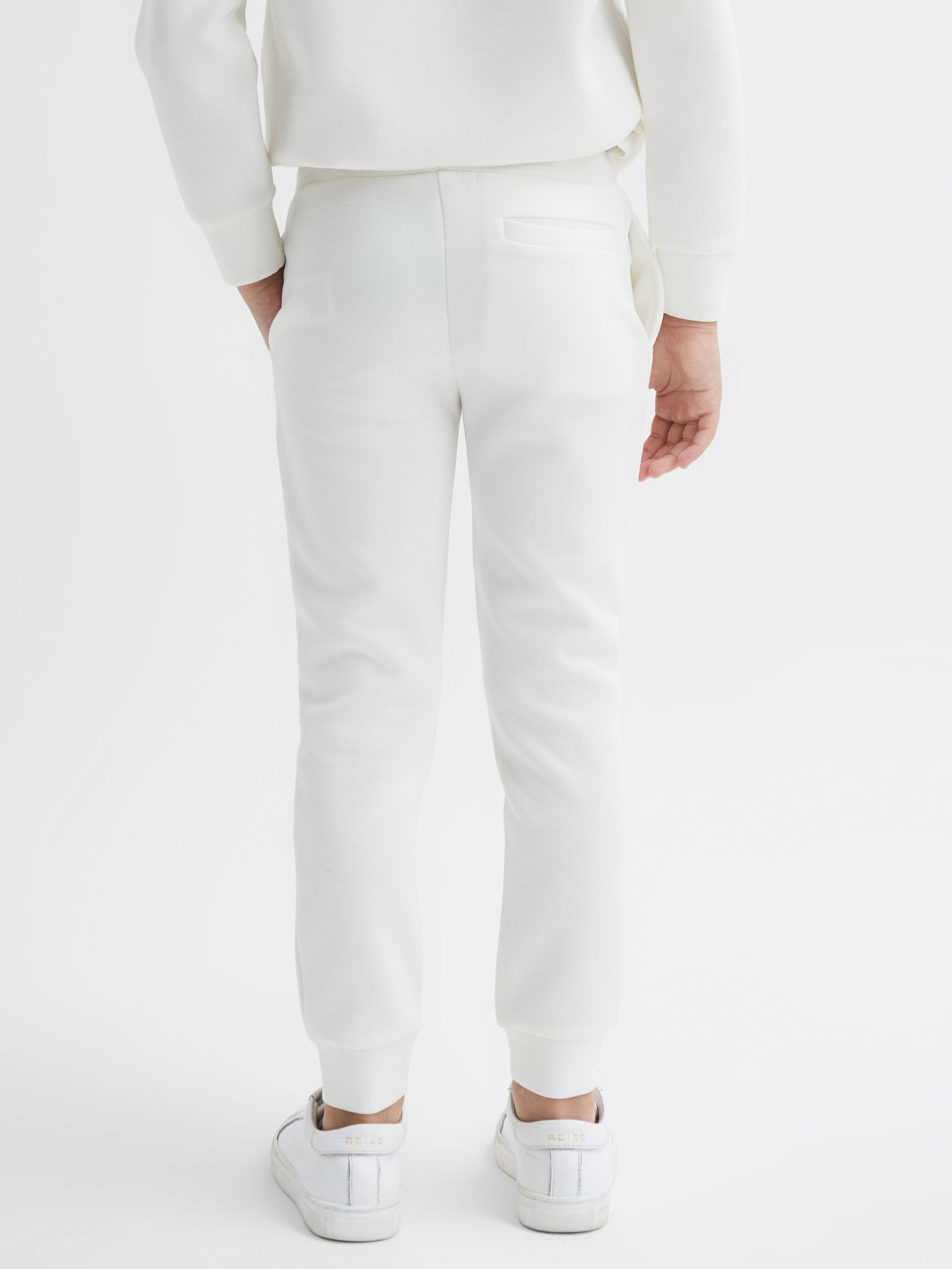 9-14 yrs Drawstring Jersey Joggers in White - Image 4 of 5