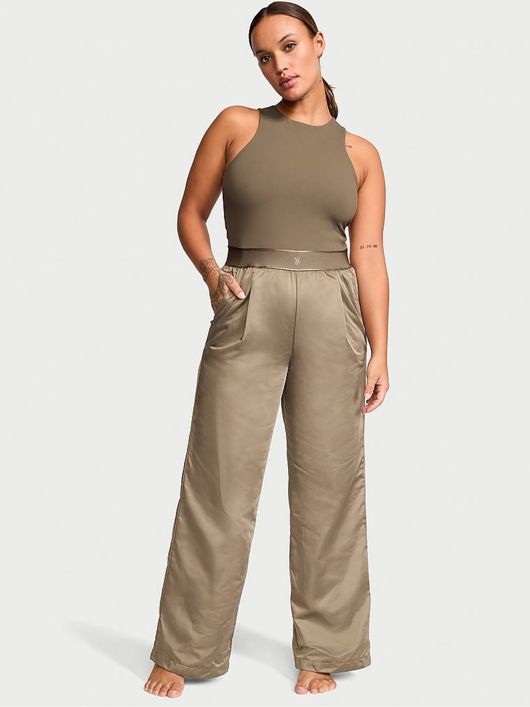 Terra Olive Green VS Elevate Wide Leg Jumpsuit - Image 1 of 3