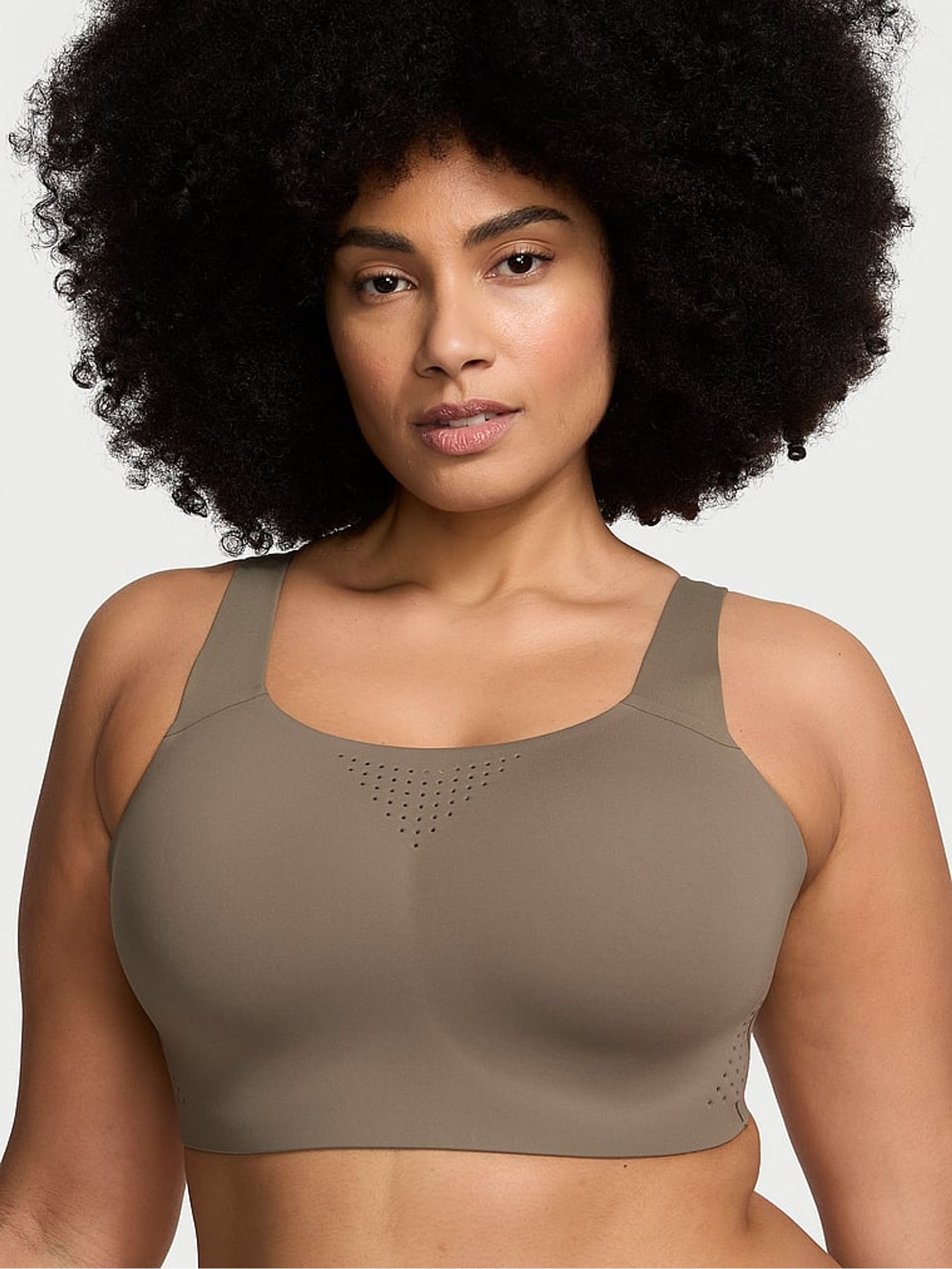 Terra Olive Green Back Close Featherweight Max High Support Sports Bra - Image 1 of 4