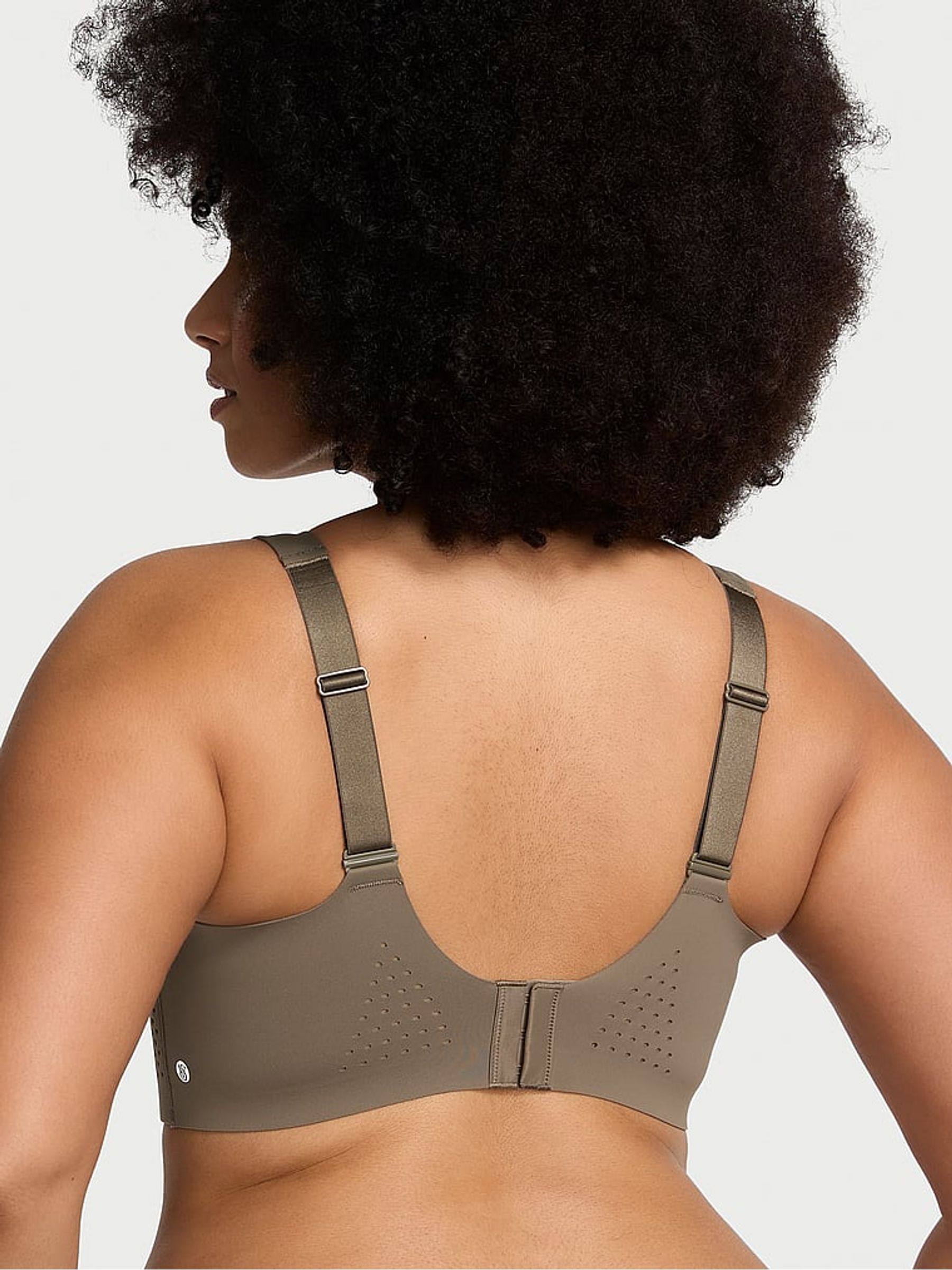 Terra Olive Green Back Close Featherweight Max High Support Sports Bra - Image 2 of 4
