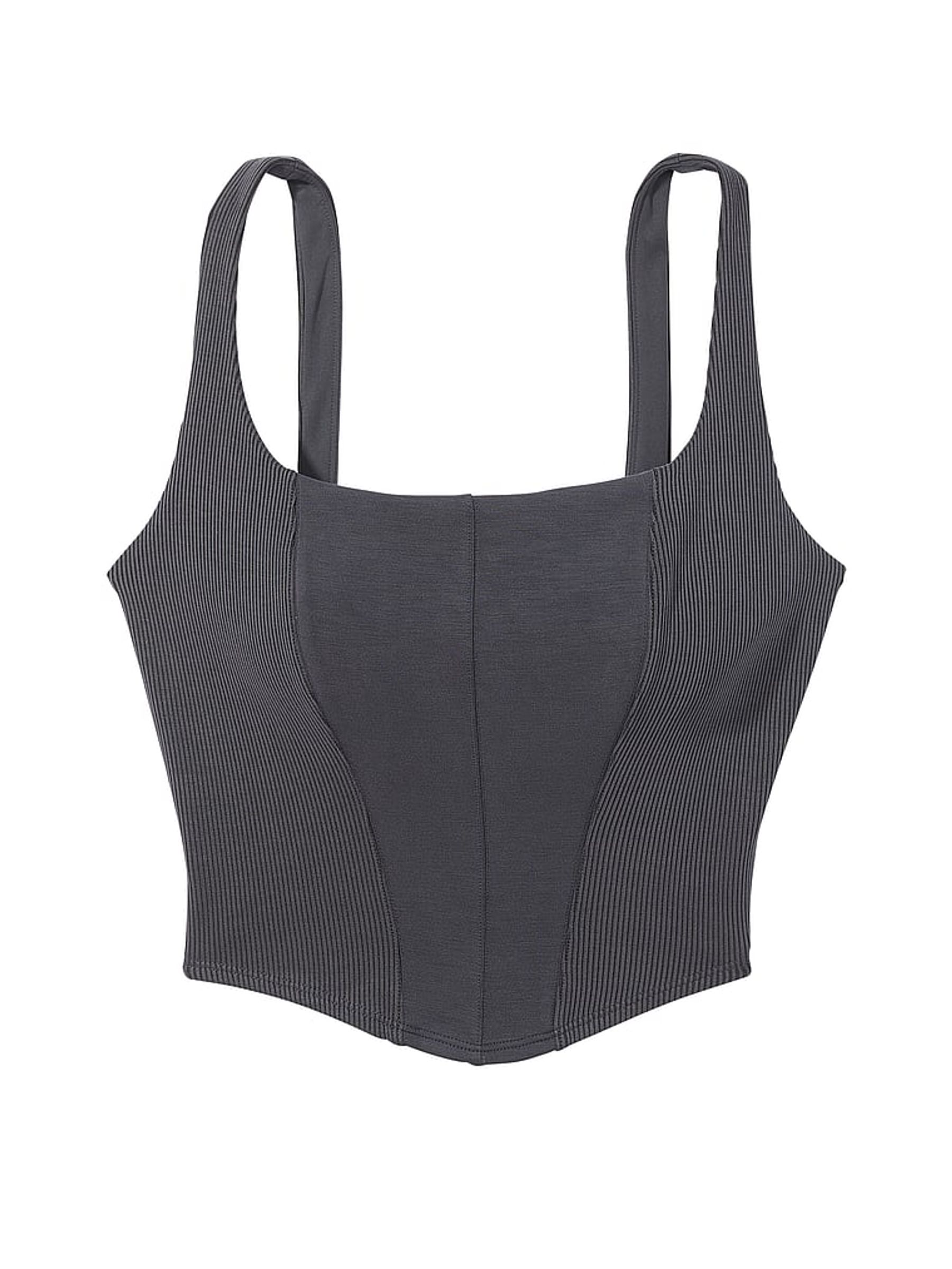 Pure Black Modal Corset Tank Top - Image 3 of 3