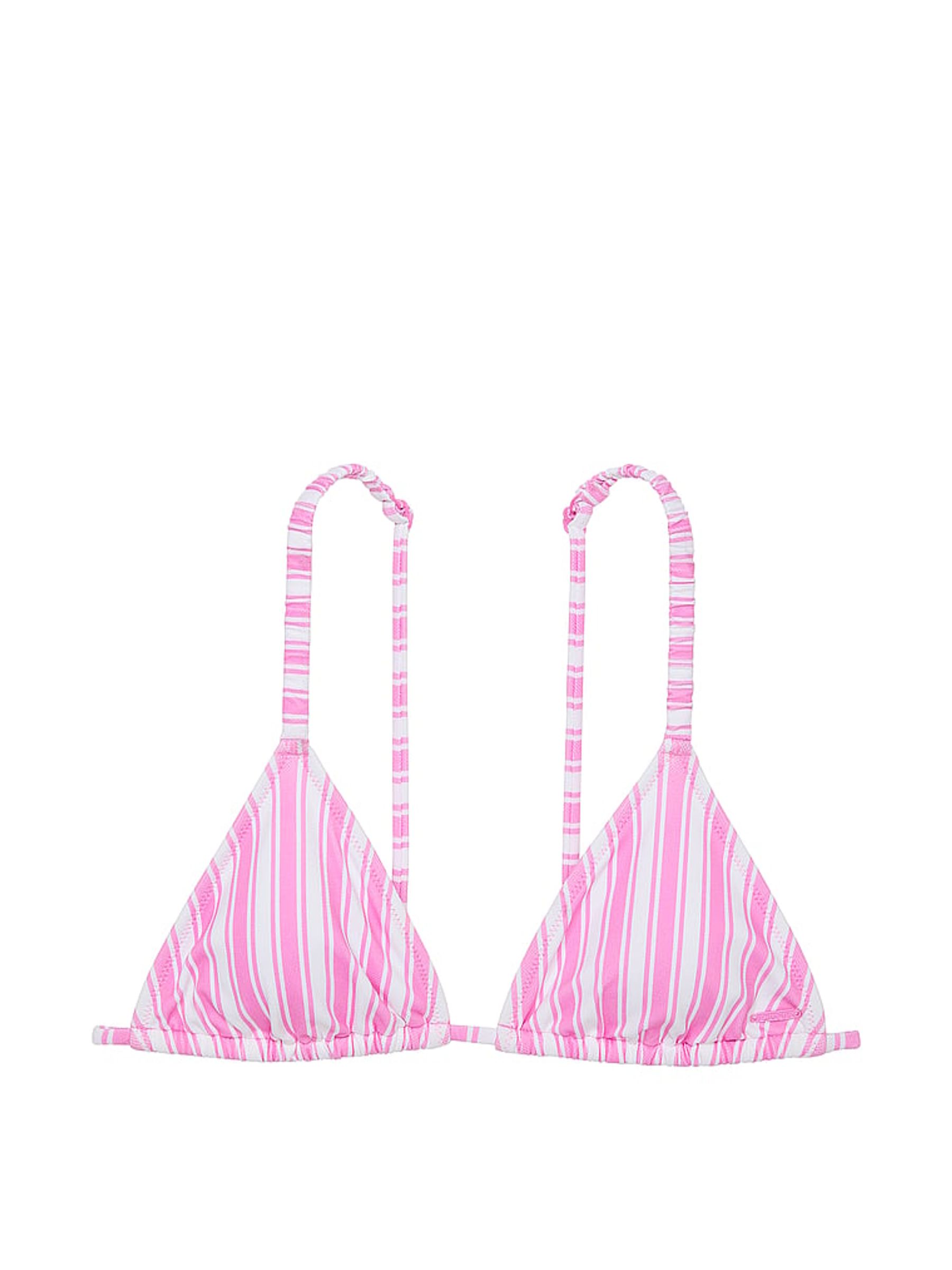 Pink Stripe Triangle Swim Bikini Top - Image 3 of 3
