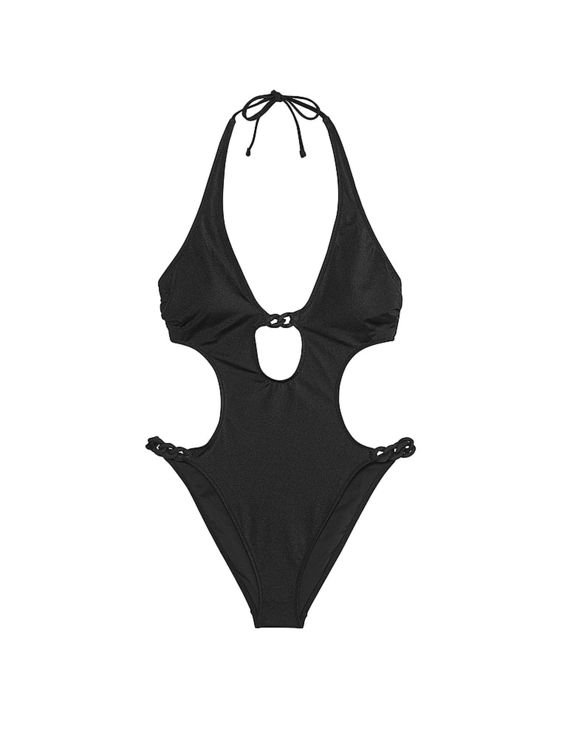 Black Cut Out Chain Swimsuit - Image 3 of 3